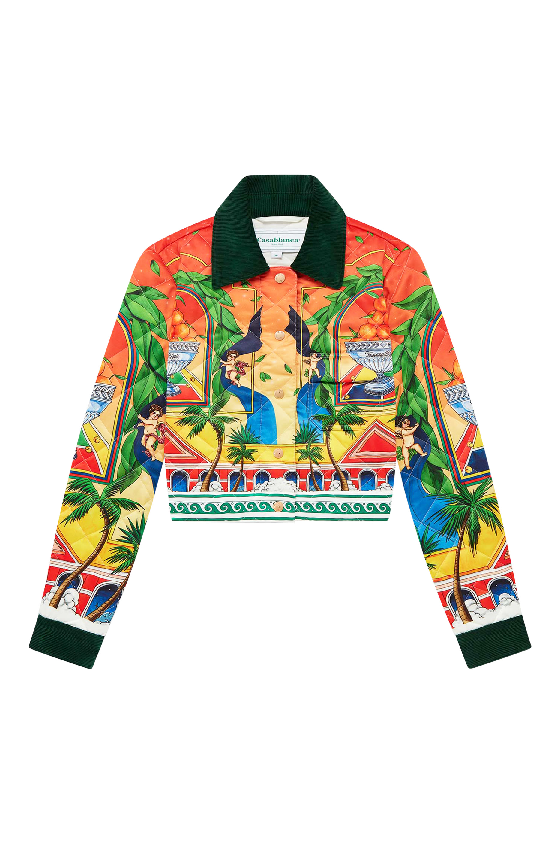 Printed Quilted Cropped Jacket