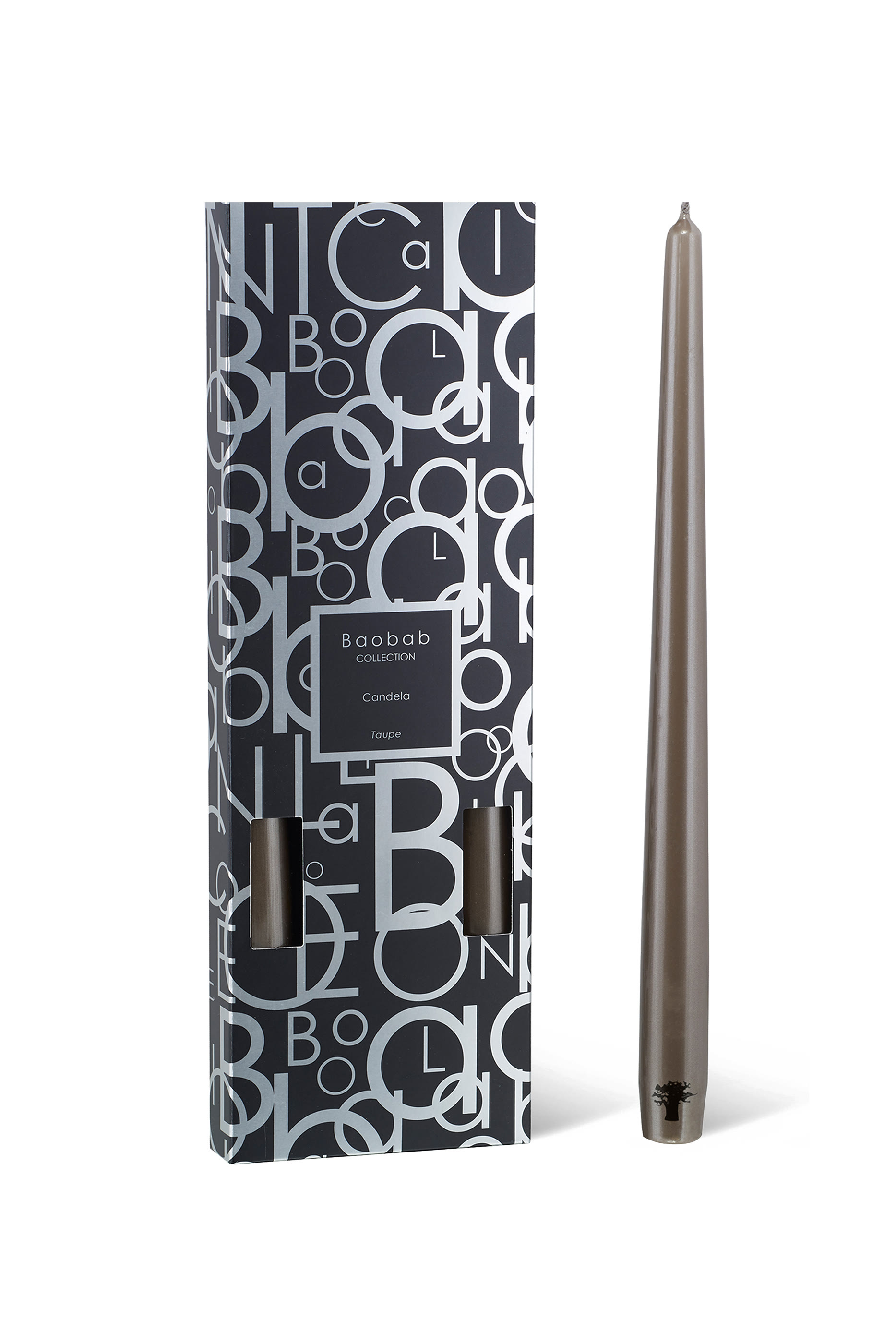 Candela Candlesticks Taupe, Set of 4