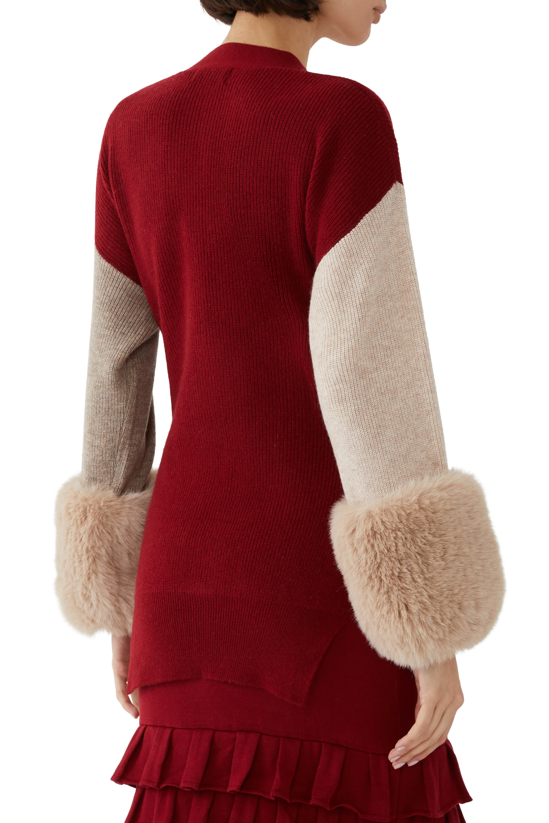 Tie Detail Faux Cuff Cardigan