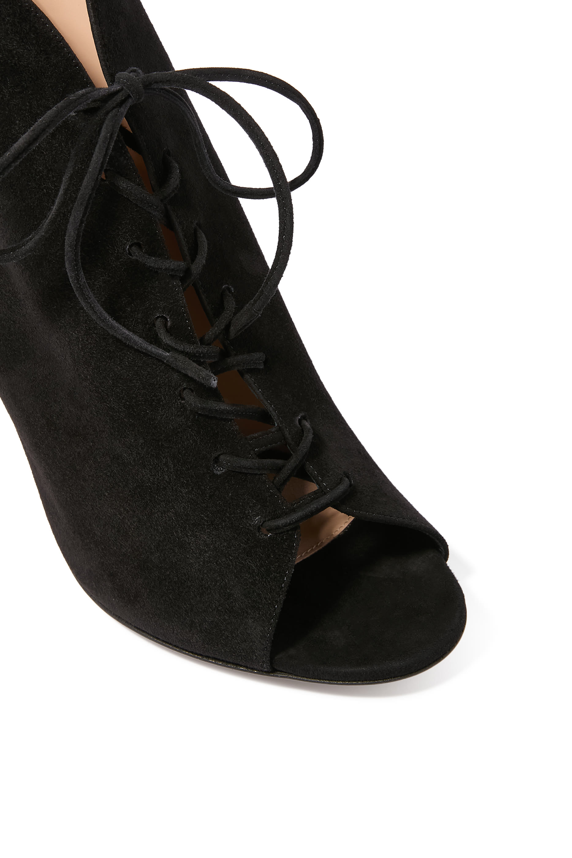 Lace-Up Open-Toe Booties