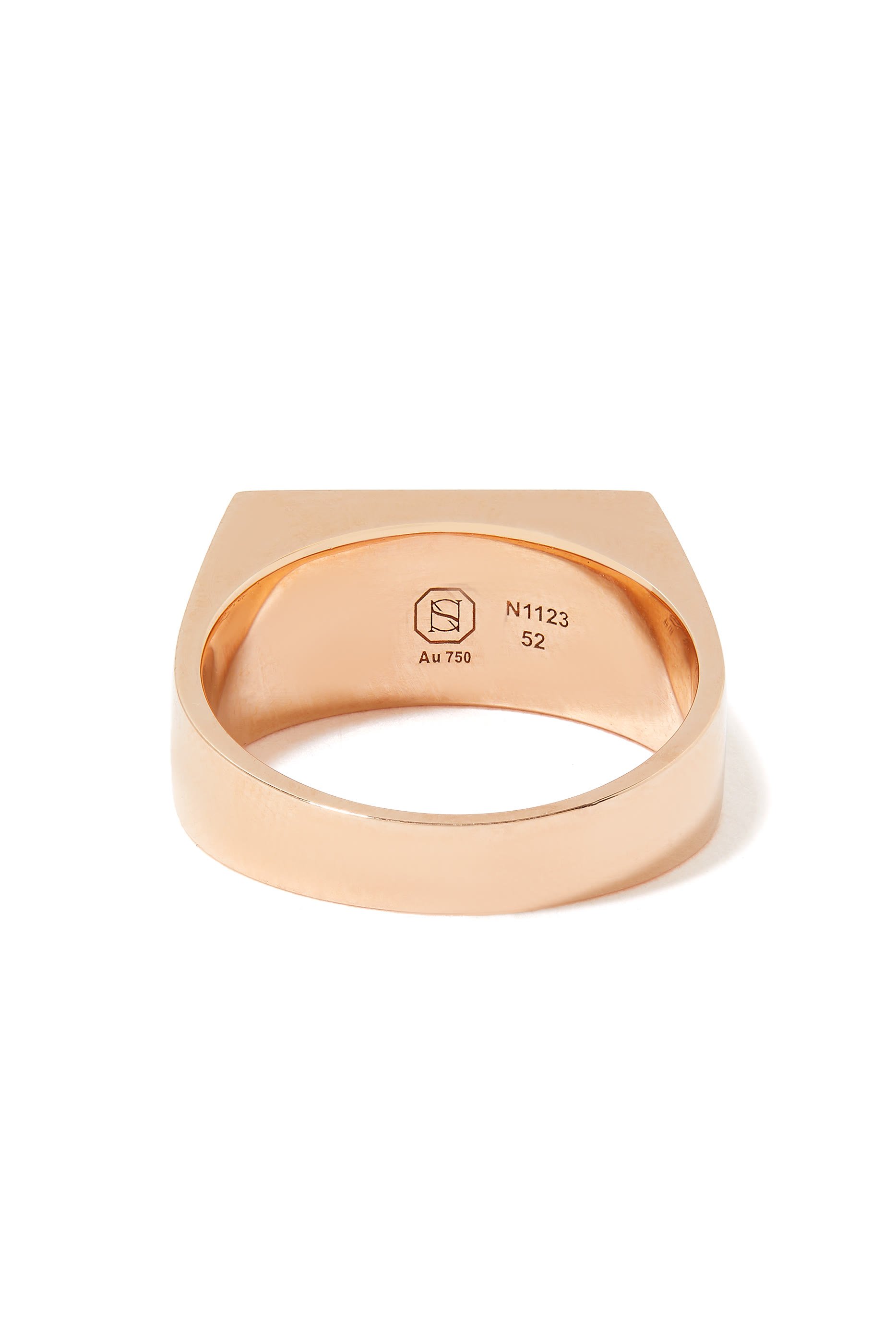 1971 Signet Ring, 18k Pink Gold & Enamel