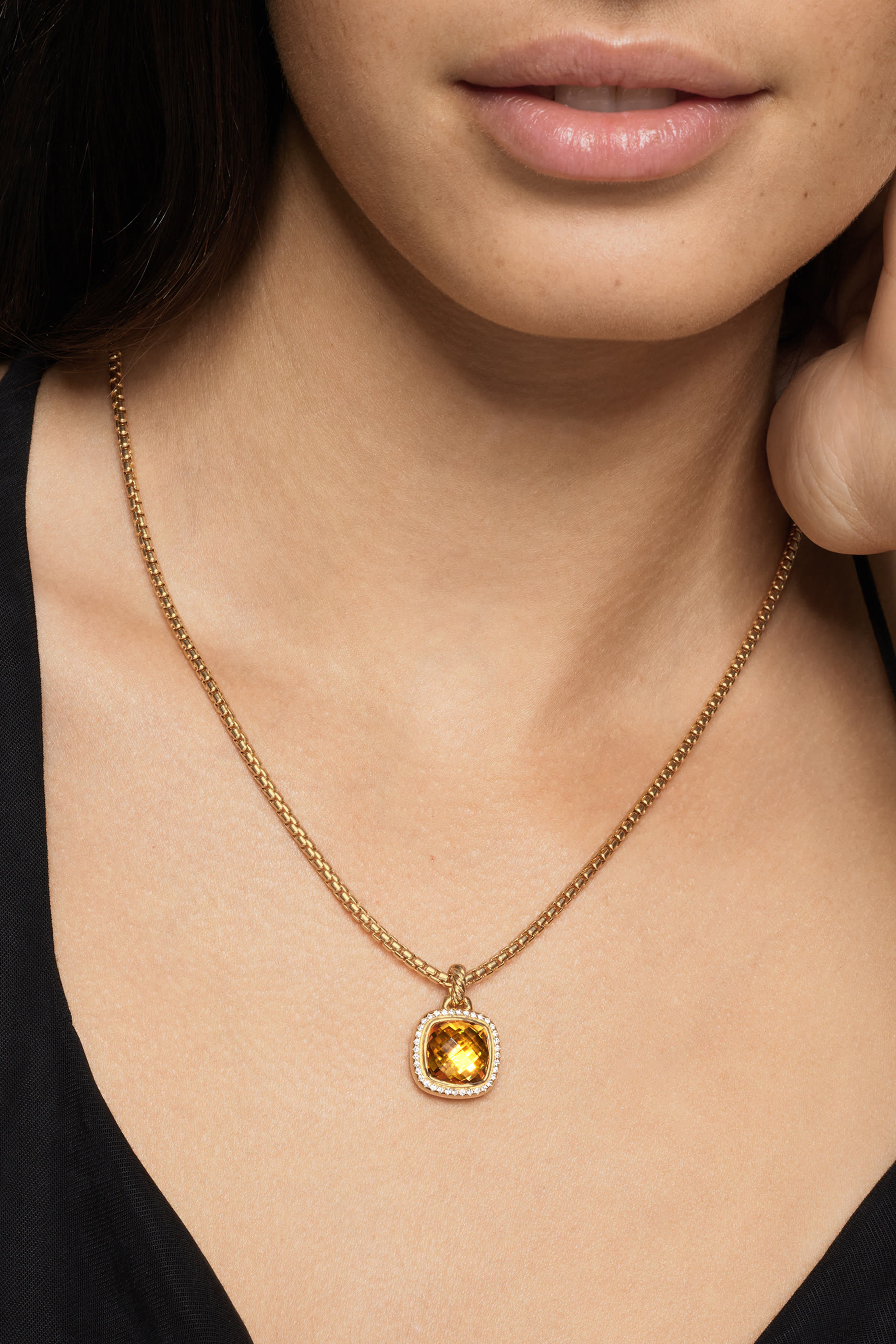 Albion® Pendant, 18K Yellow Gold with Citrine and Diamonds
