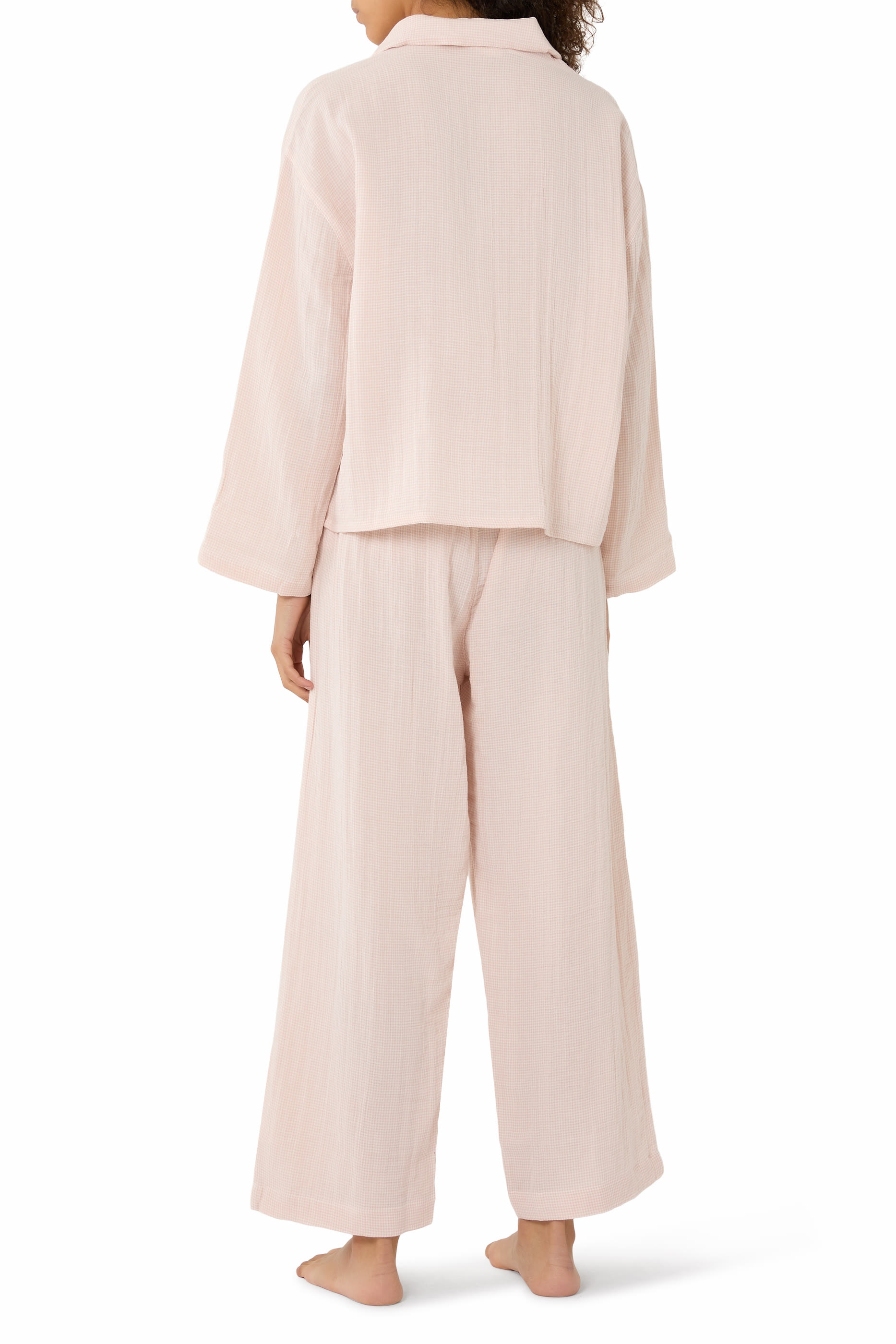 Micro Gingham Double Cotton Pyjama Set