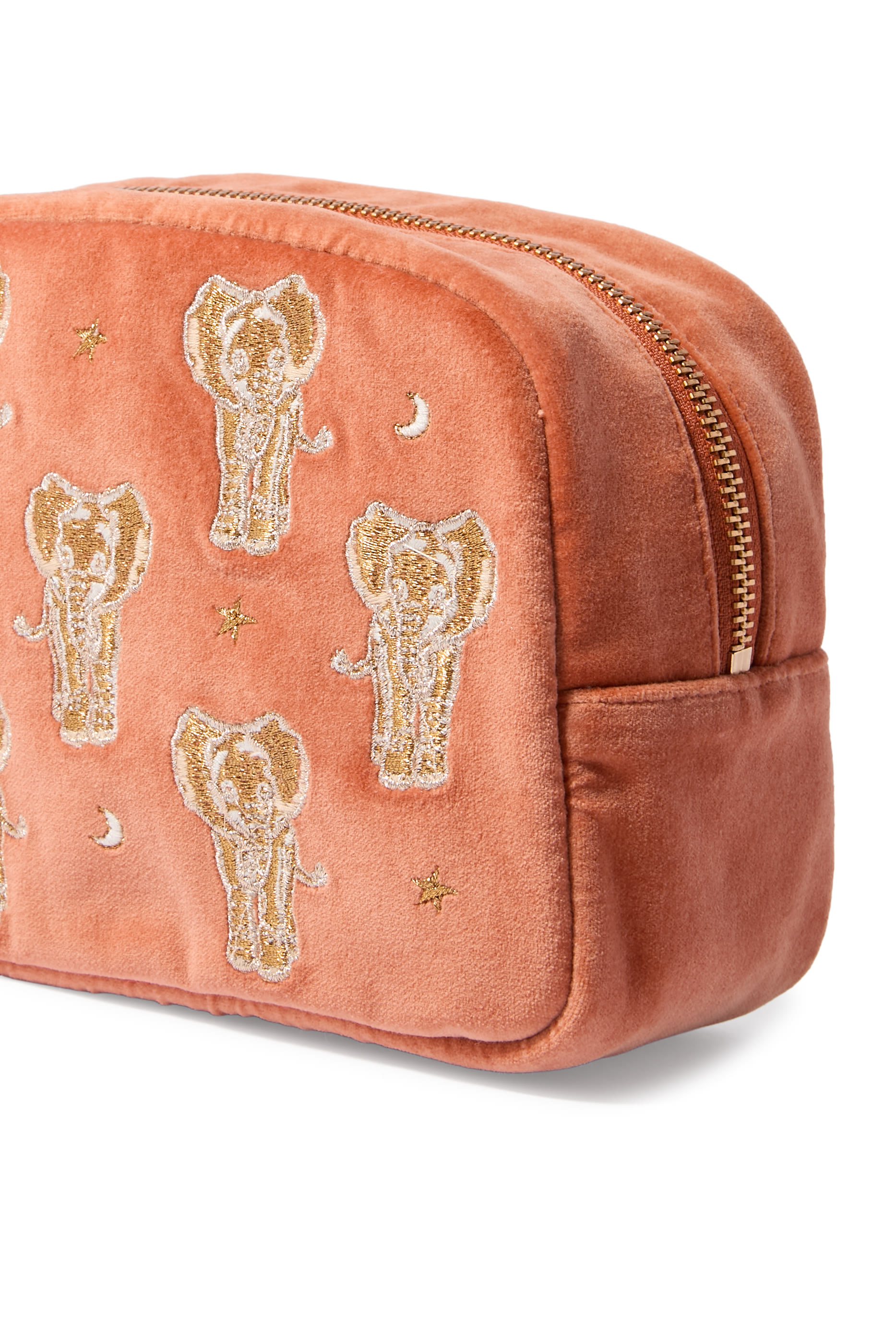 Golden Elephants Makeup Bag