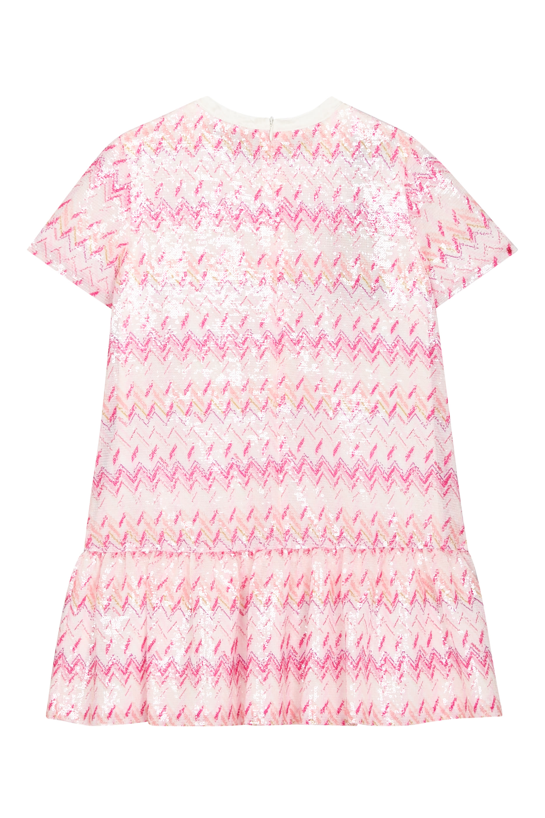 Kids Zigzag Sequine Embellished Dress