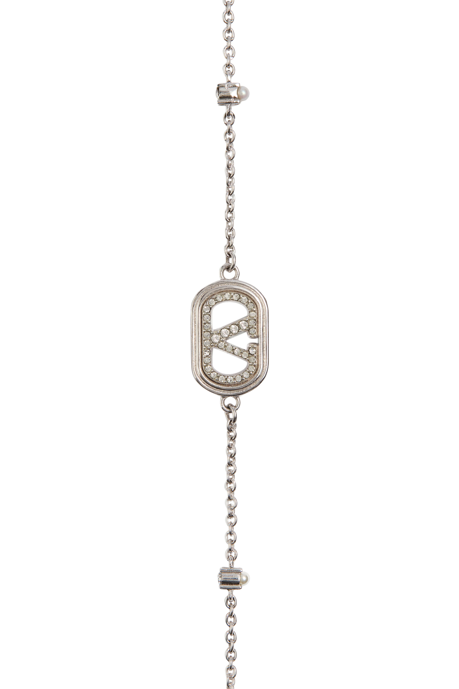VLogo Signature Bracelet in Metal, Pearls, and Swarovski® Crystals