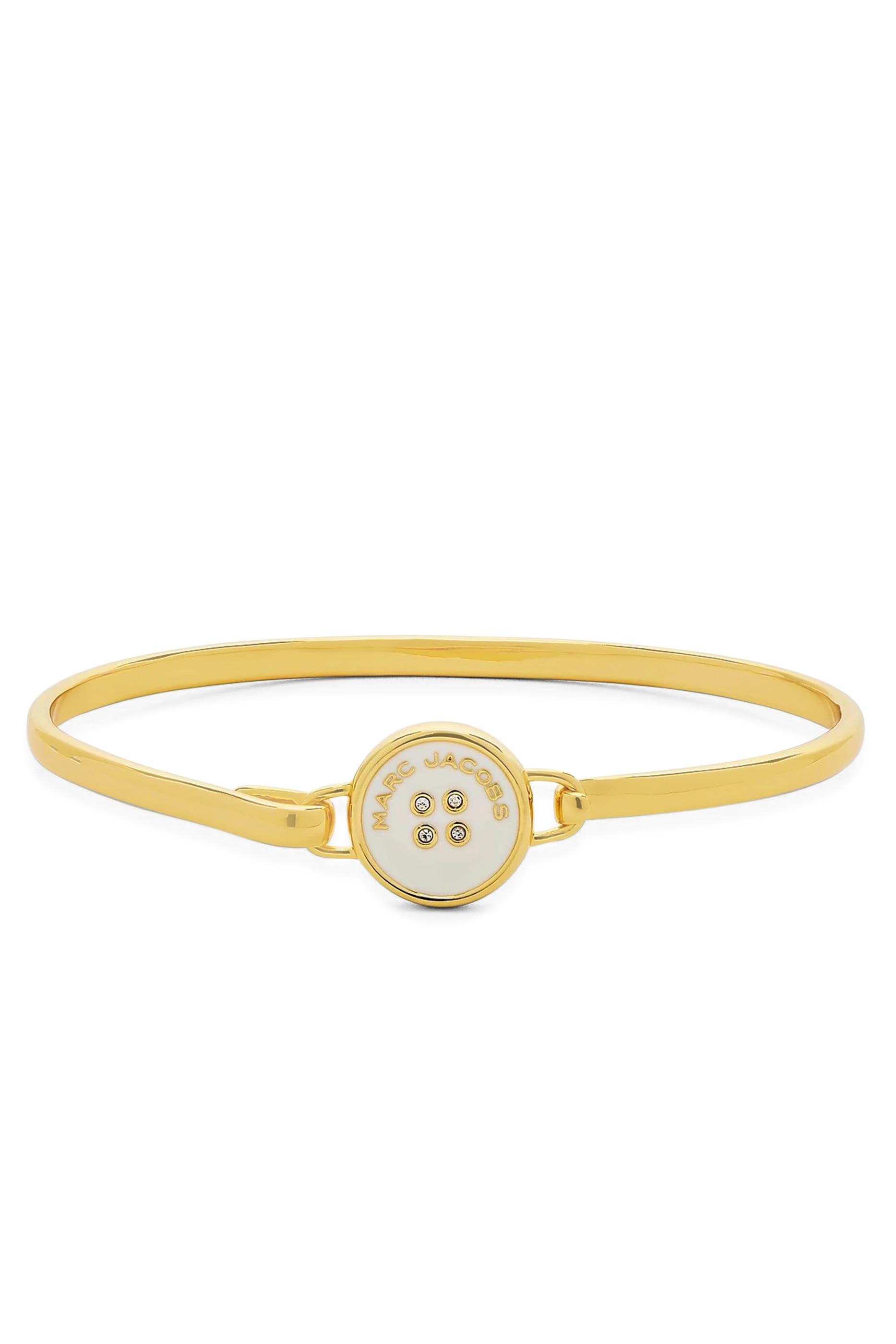 The Button Hinge Bracelet, Gold-Plated Brass with Enamel & Glass Stones