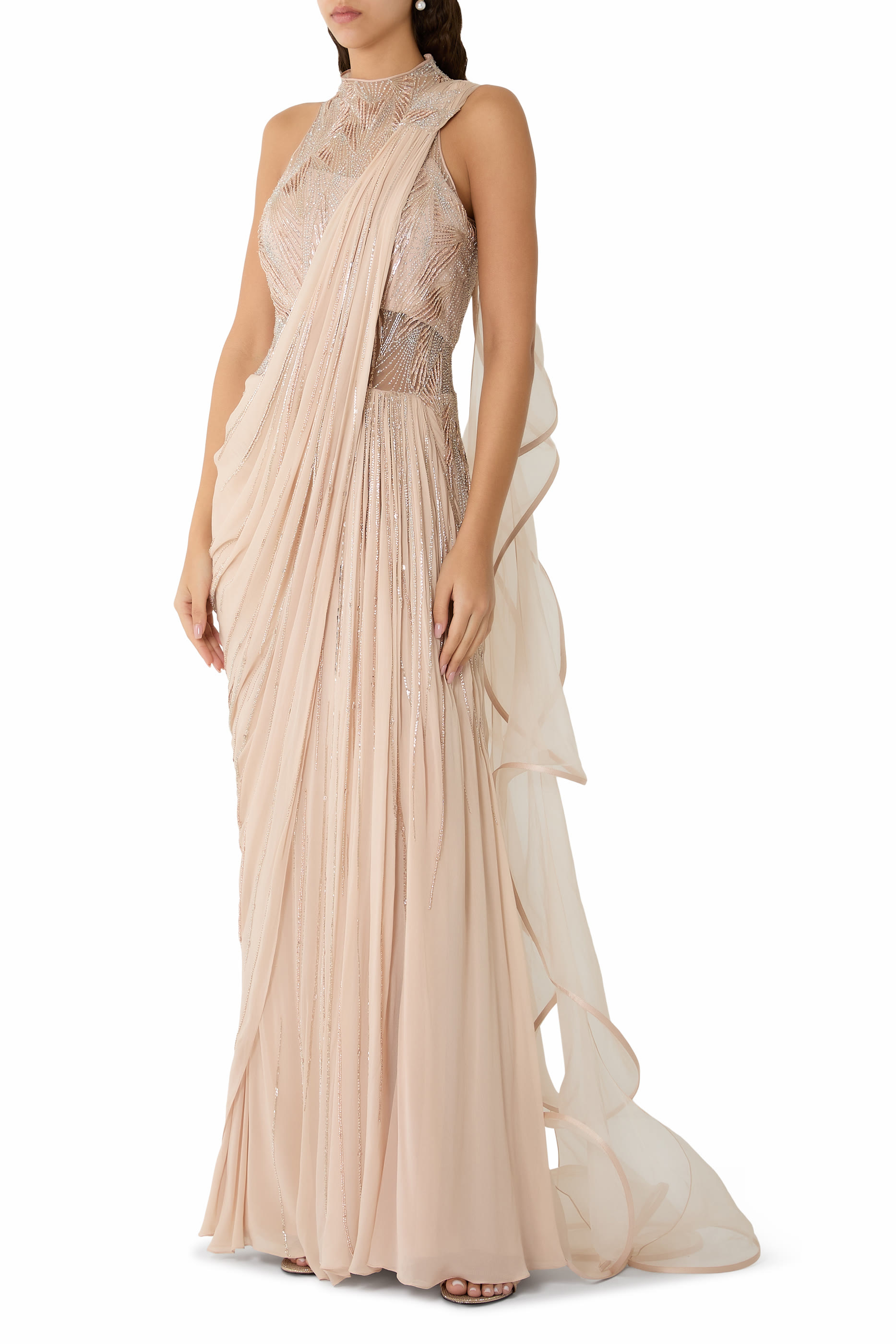  Cosmic Prism Saree Gown