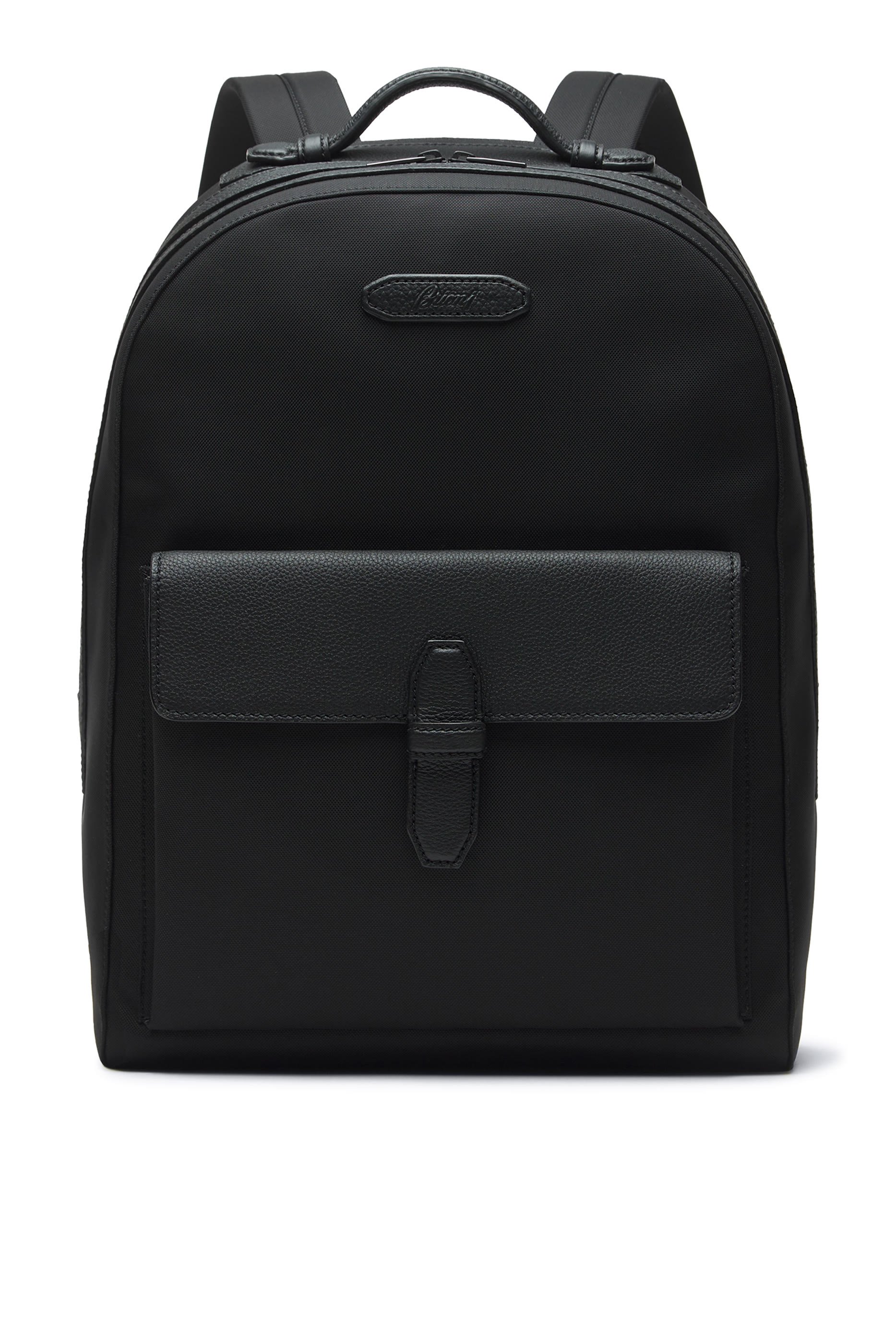 Nylon & Grained Leather Backpack