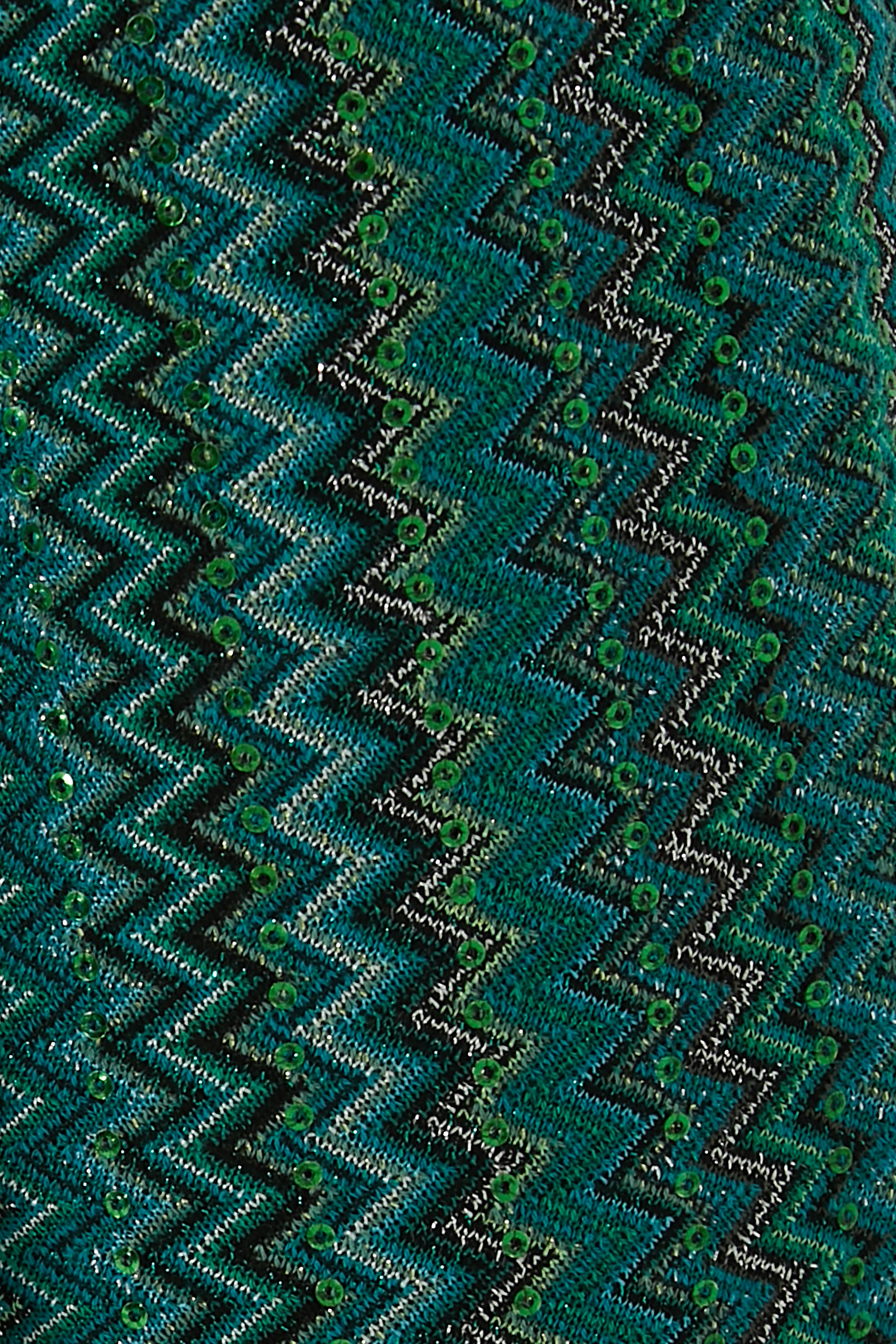 Exclusive Chevron Raschel Sequinned Wide Leg Pants