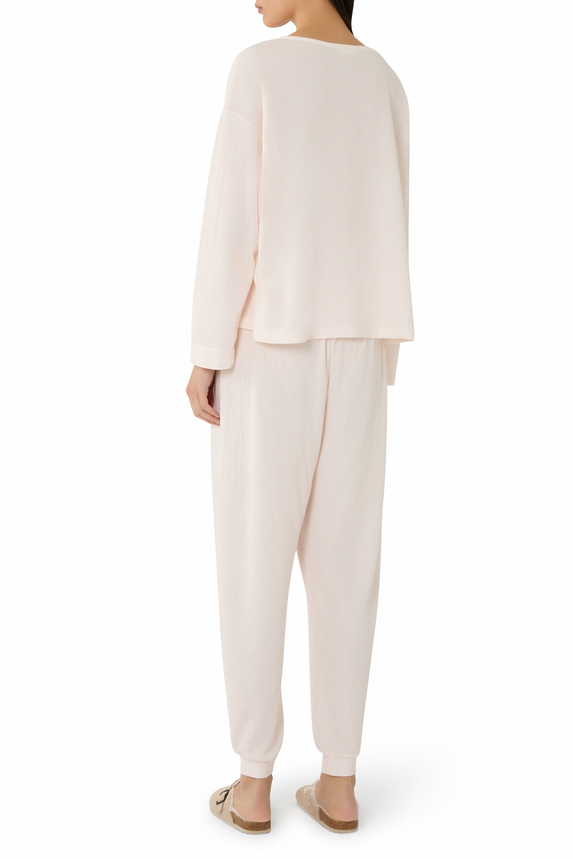  Double-Faced Henley Pajama Set