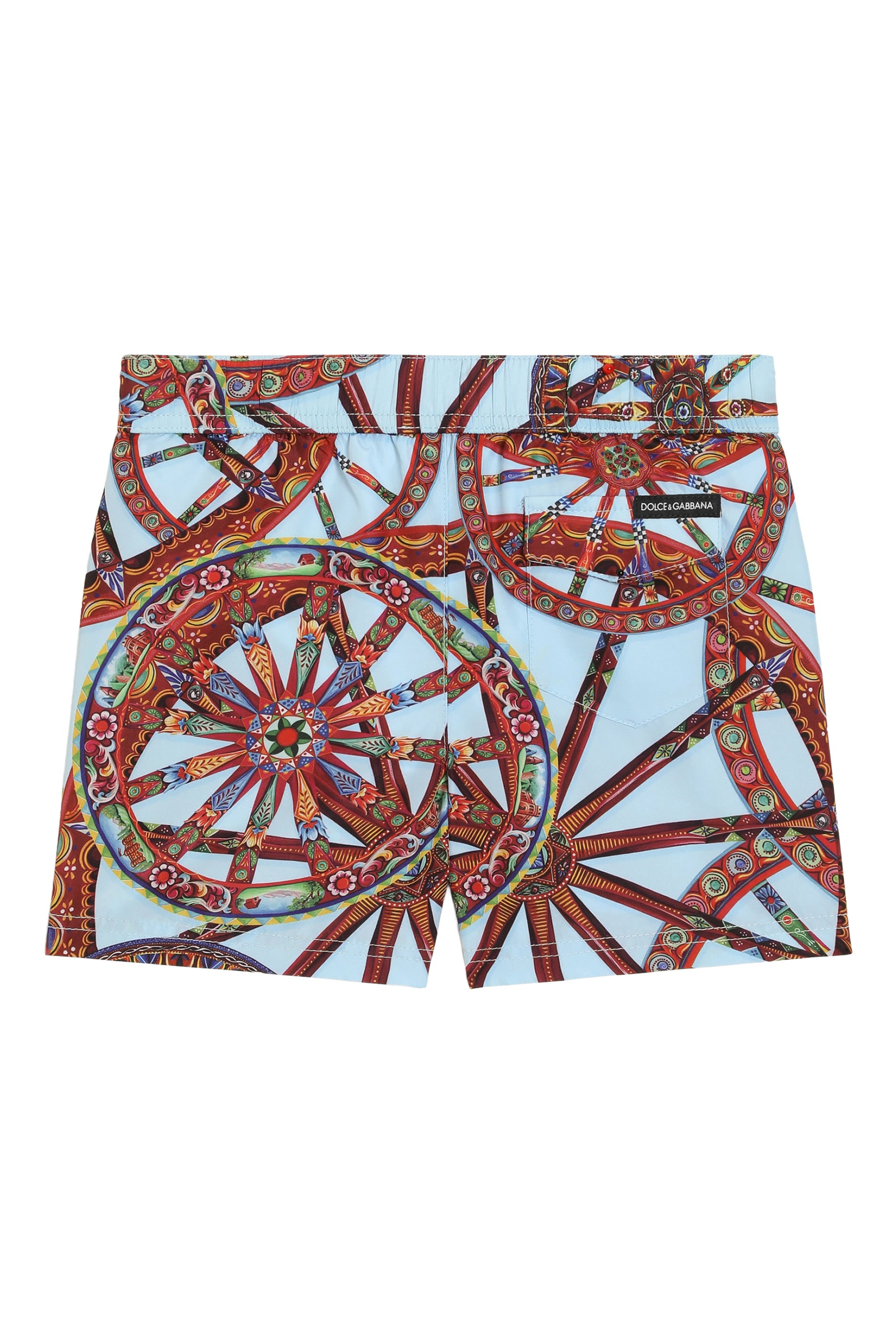 Kids Carretto-Print Swim Boxer Shorts