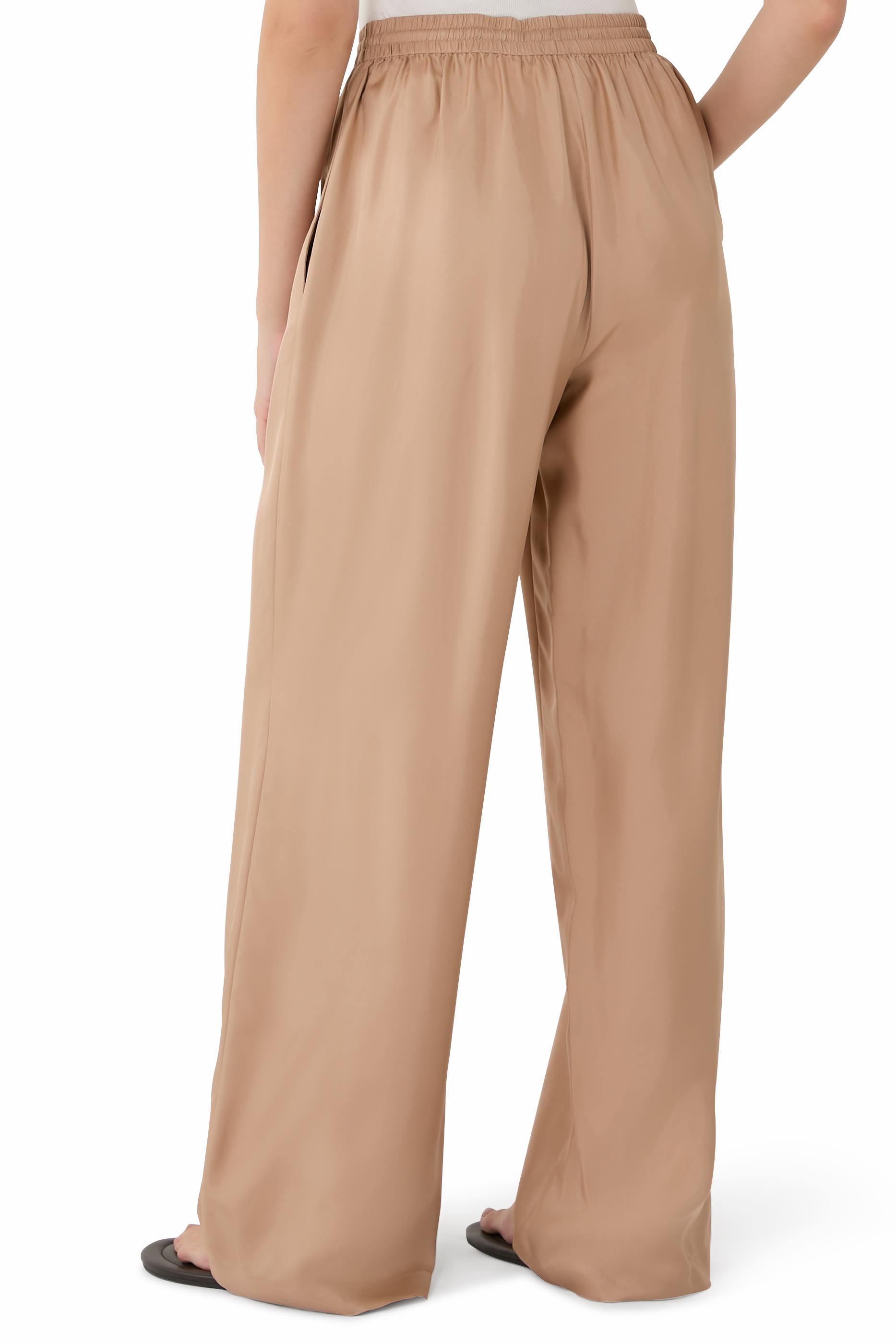 Silk Wide-Leg Trousers
