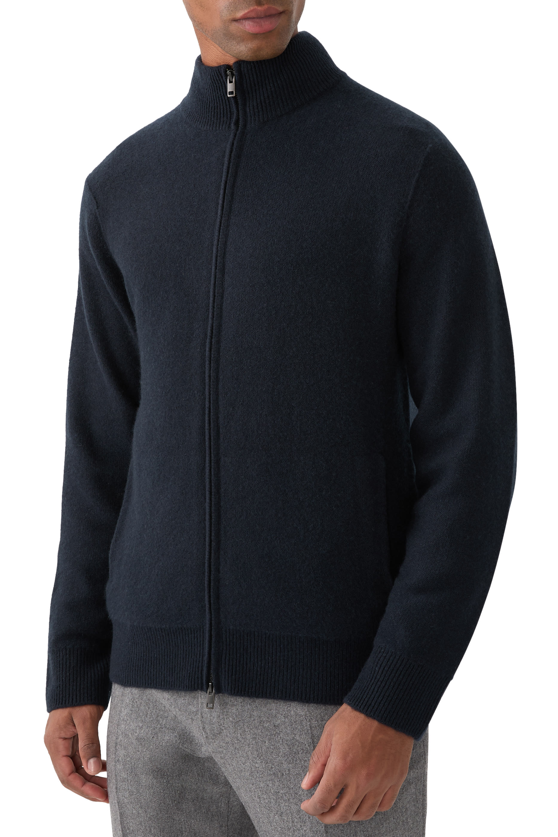 Plush Cashmere Full-Zip Sweater