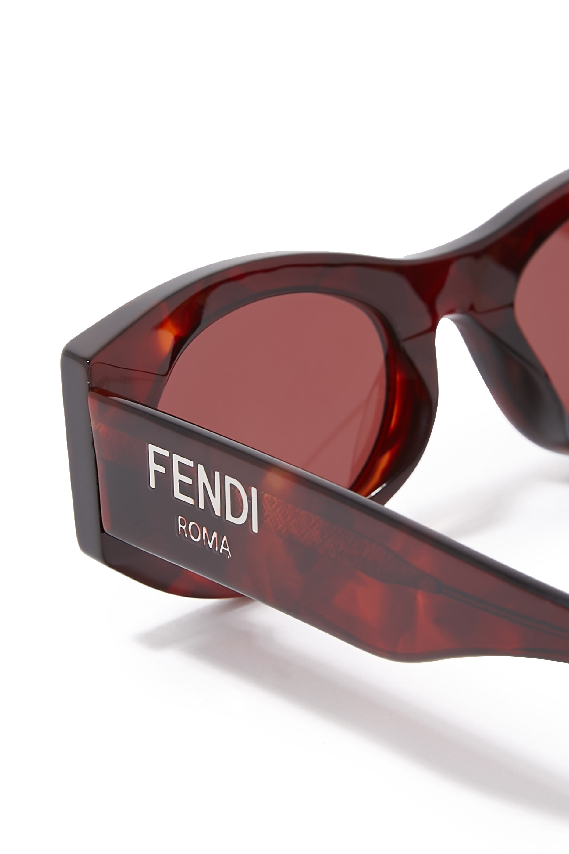 Fendi Roma Red Havana Oval Sunglasses