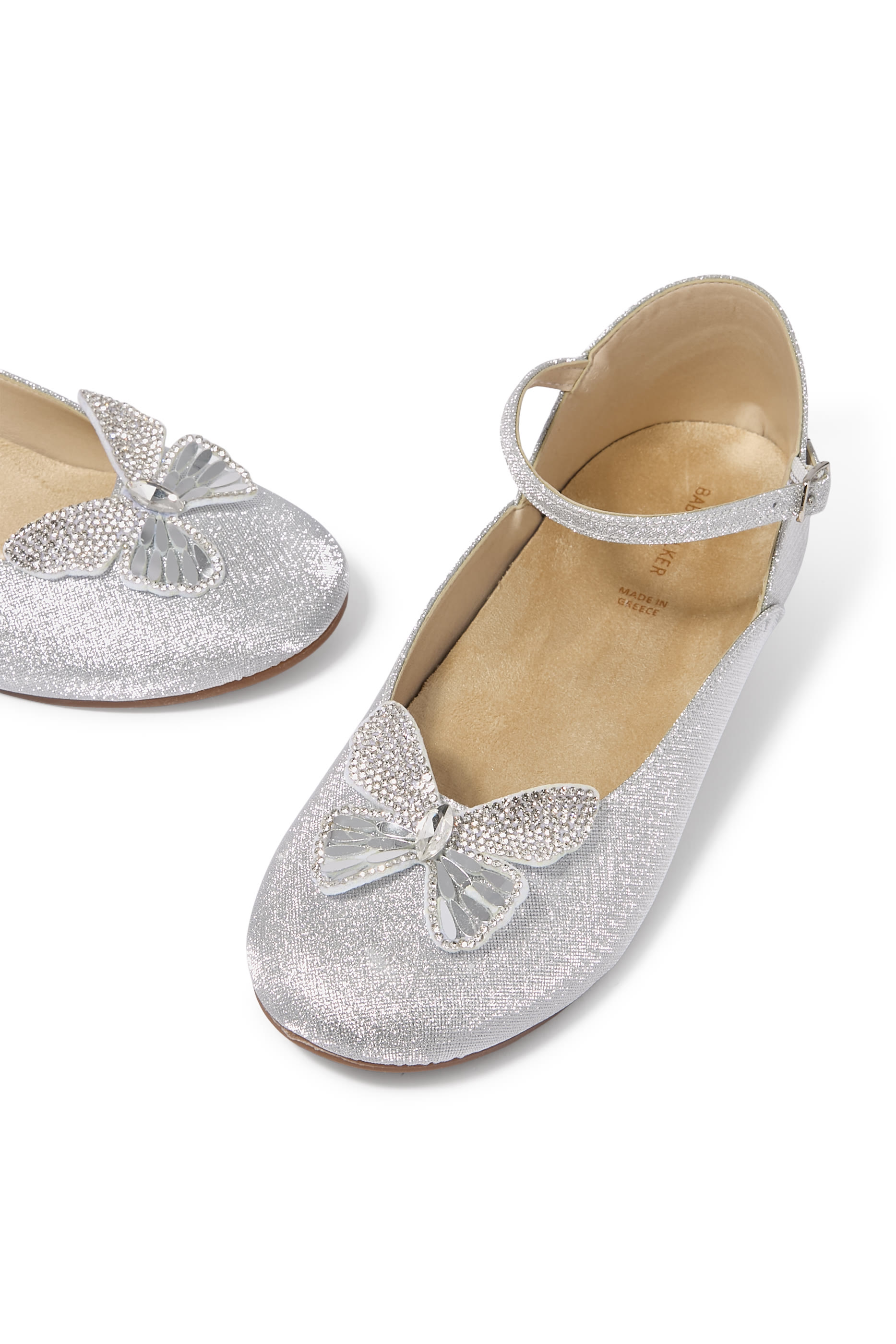 Kids Strassed Butterfly Ballerina Flats
