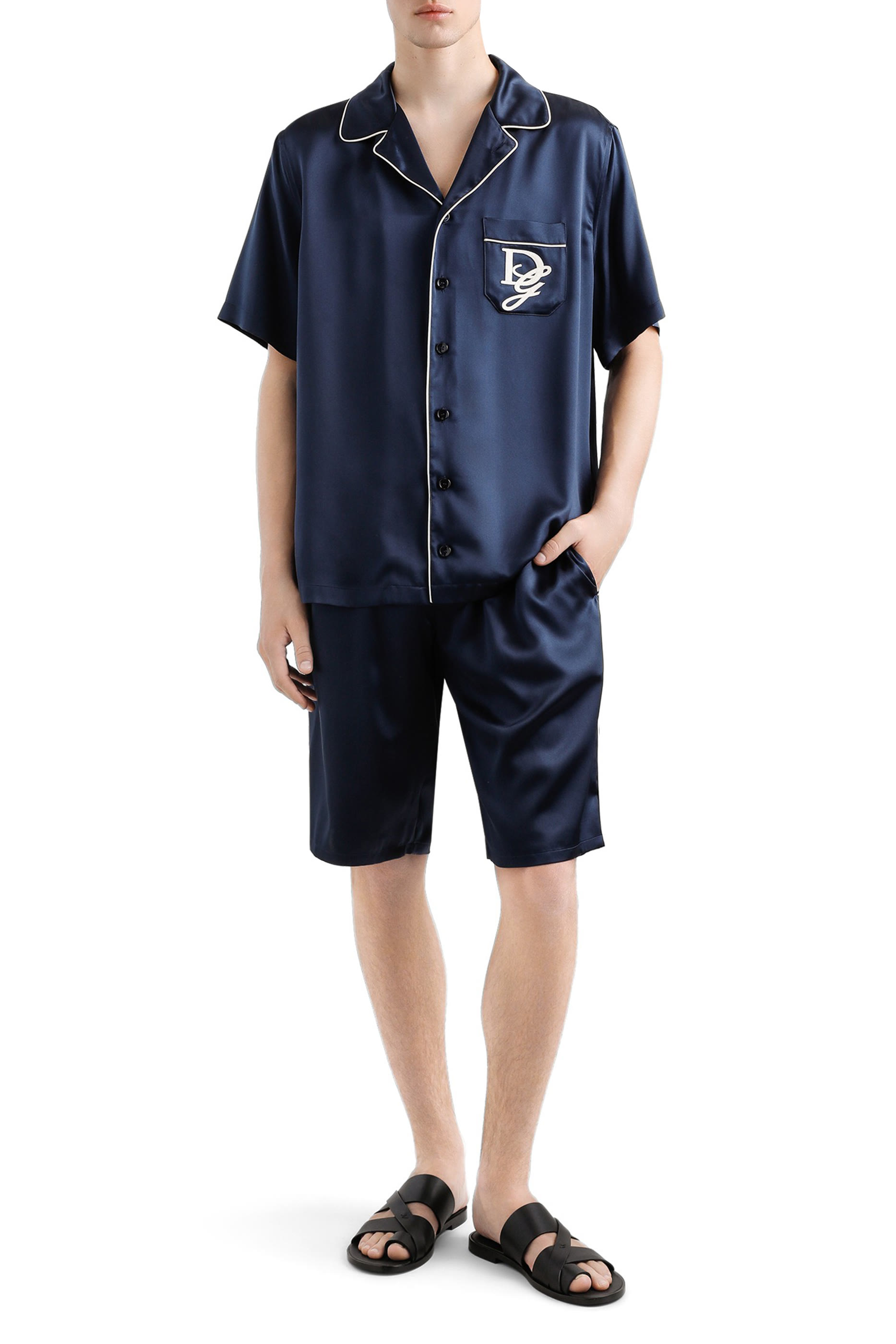 DG Logo Silk Satin Shirt