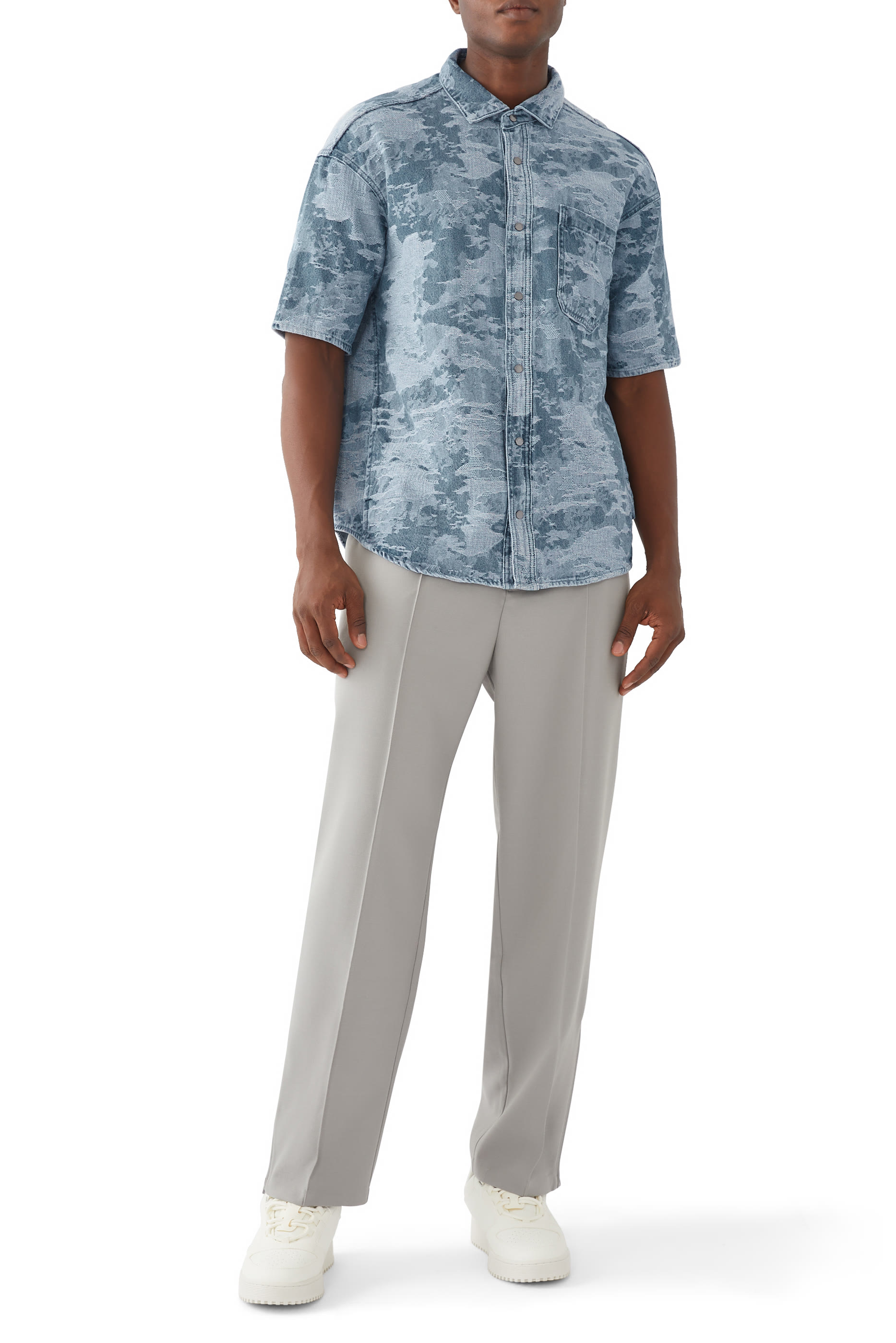 Camouflage Jacquard Denim Shirt