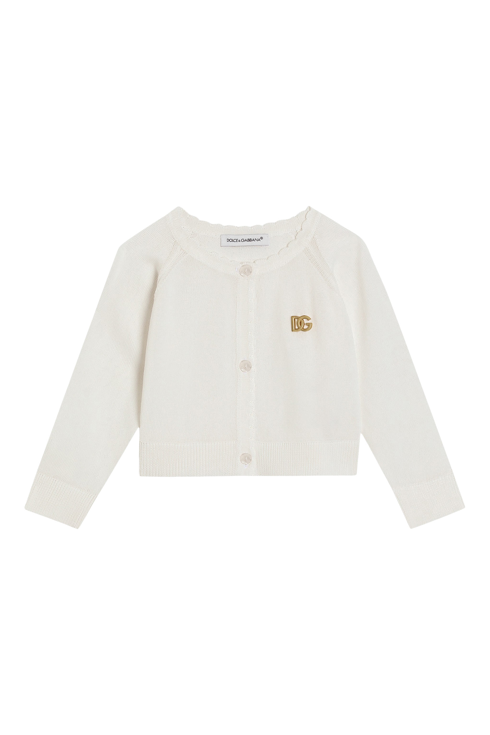 Kids DG Logo Satin Viscose Cardigan
