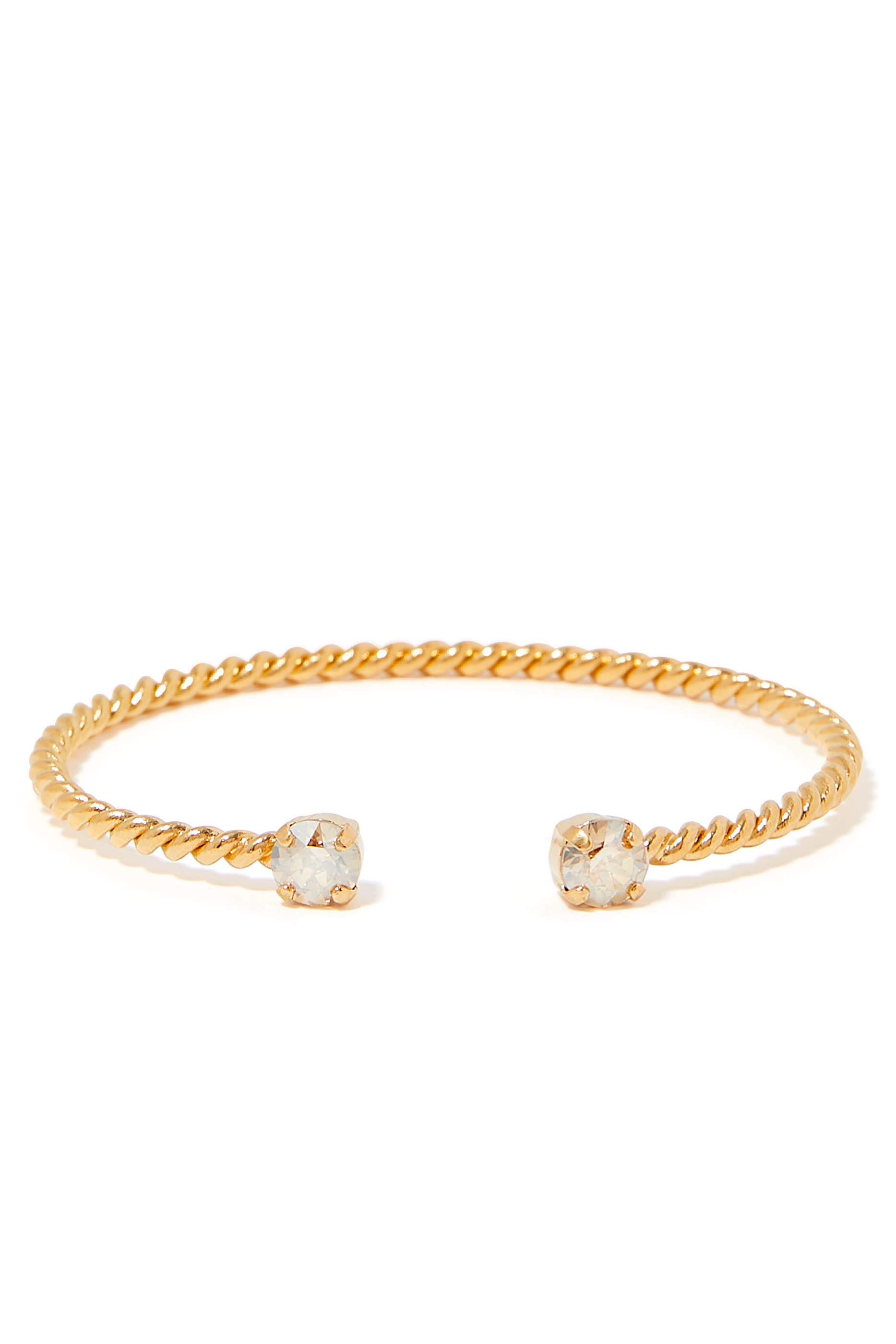 Mini Twist Bracelet, 18k Gold-Plated Metal & Swarovski Crystals