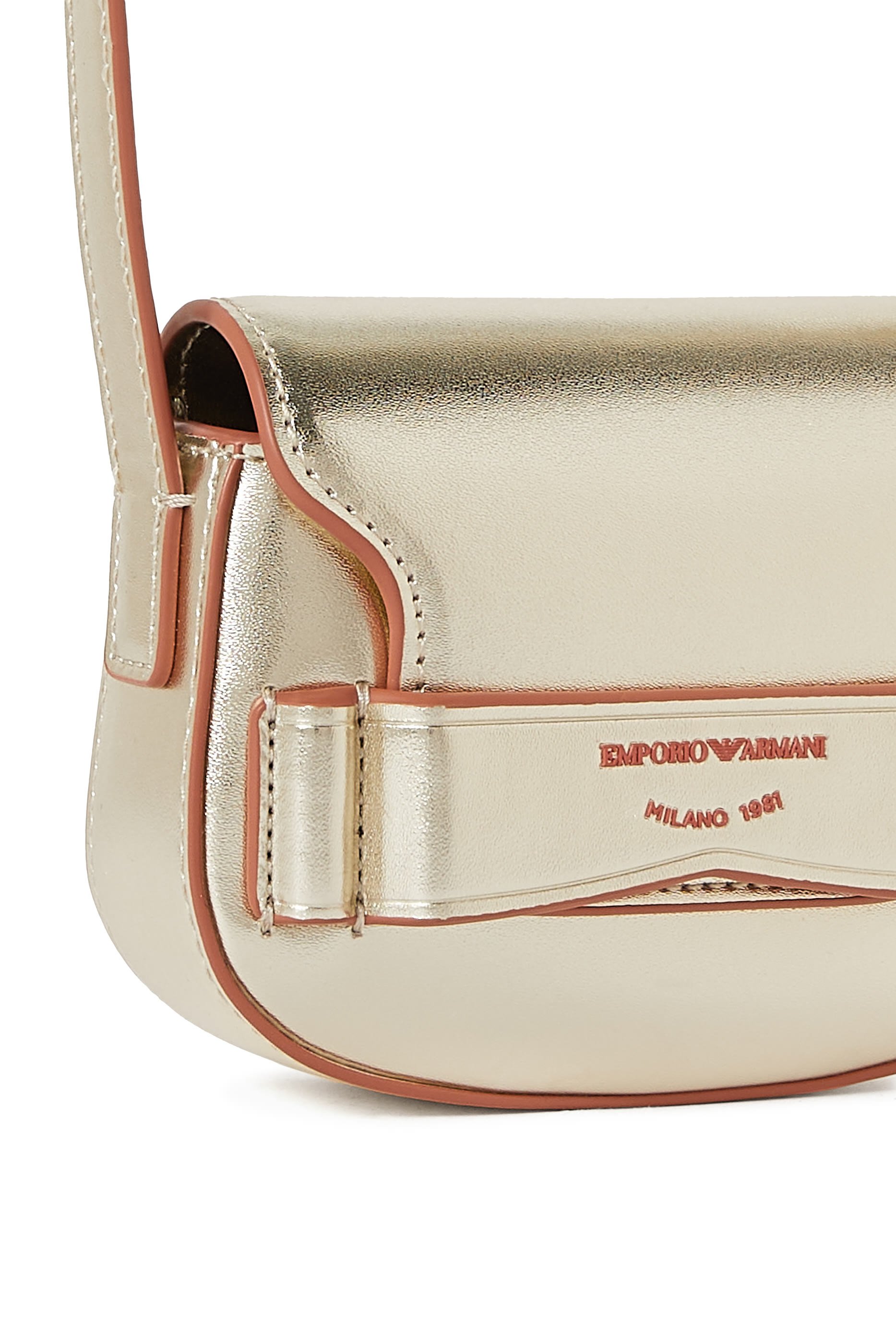 Kids Laminated Leather Logo Crossbody Bag 