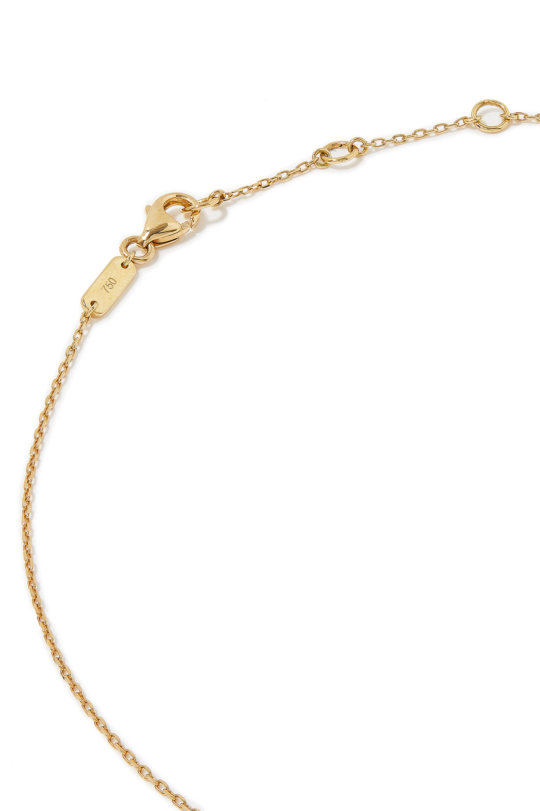 Kids 'BAA' Letter Butterfly Charm Necklace, 18k Yellow Gold