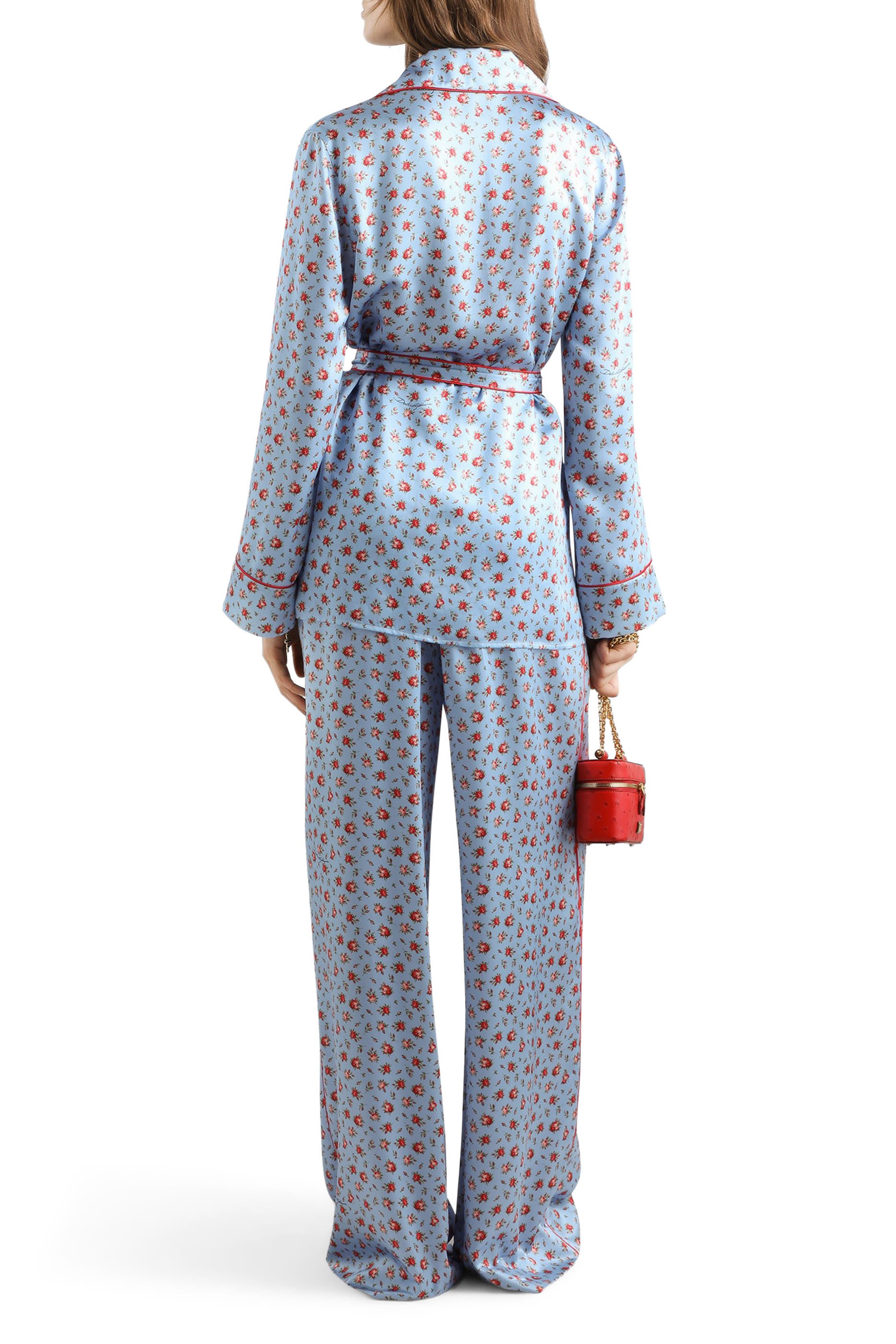 Small Rose-Print Silk Vanity Shirt