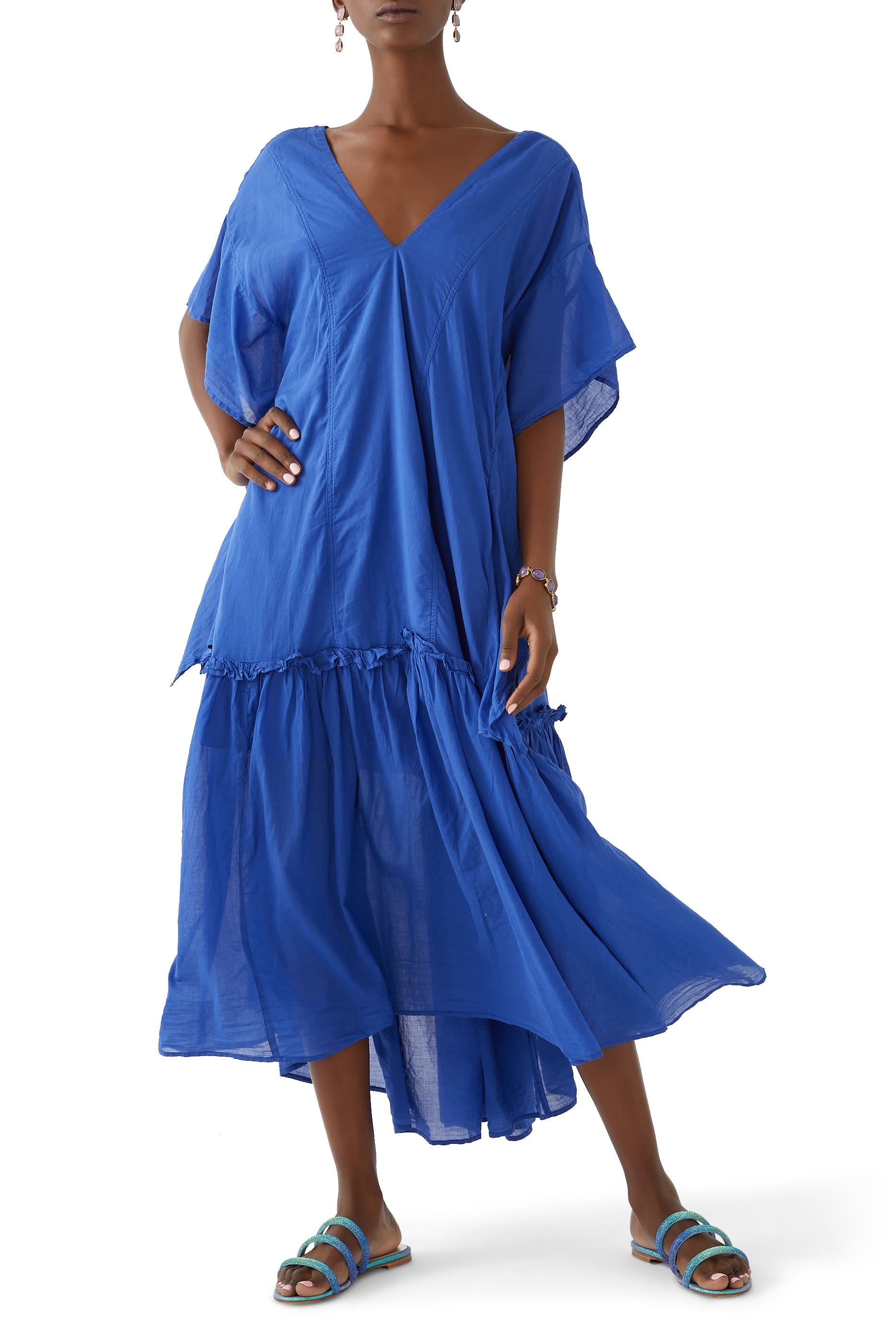Ruffled V-Neck Kaftan