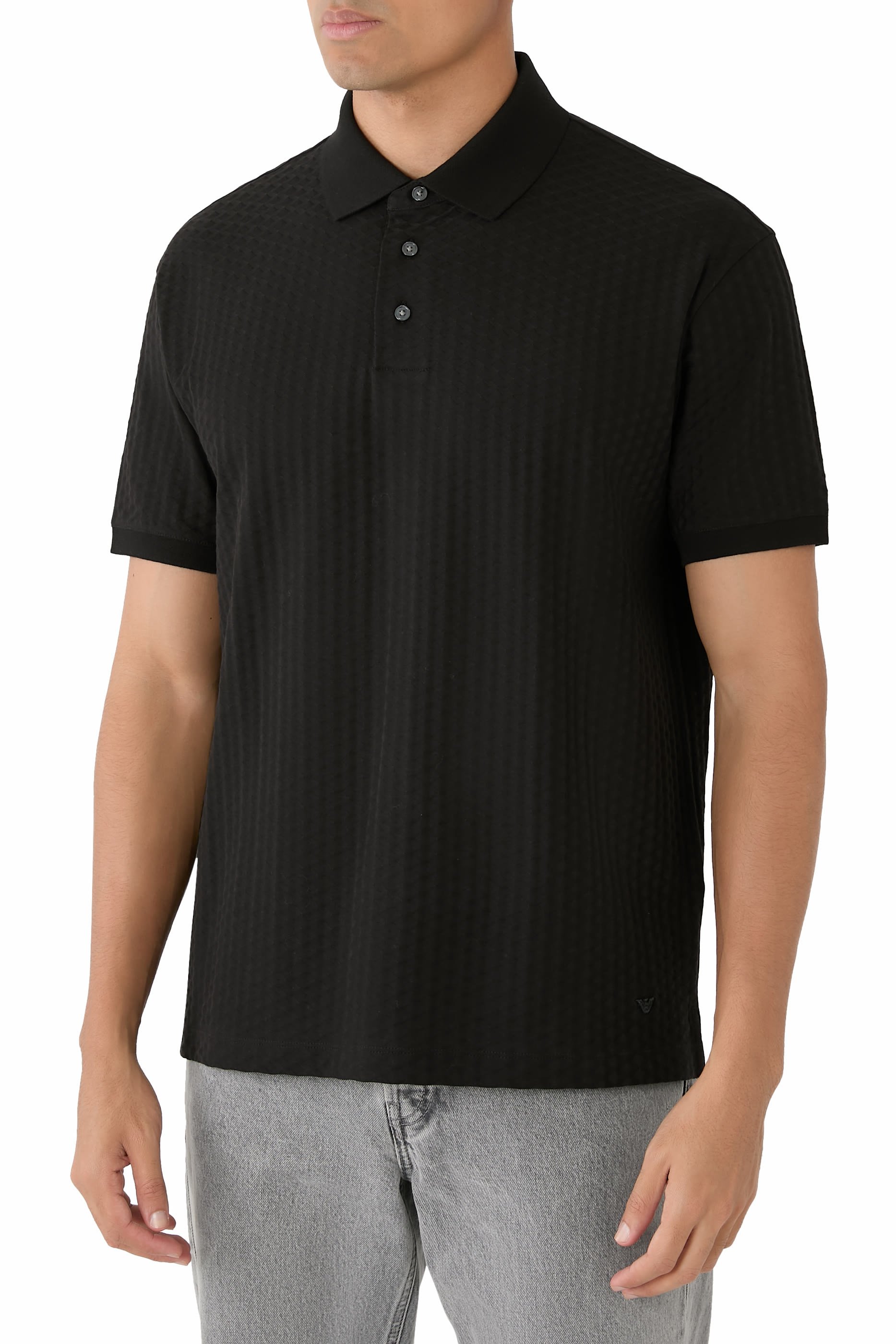 Horizontal Stripe Effect Polo Shirt