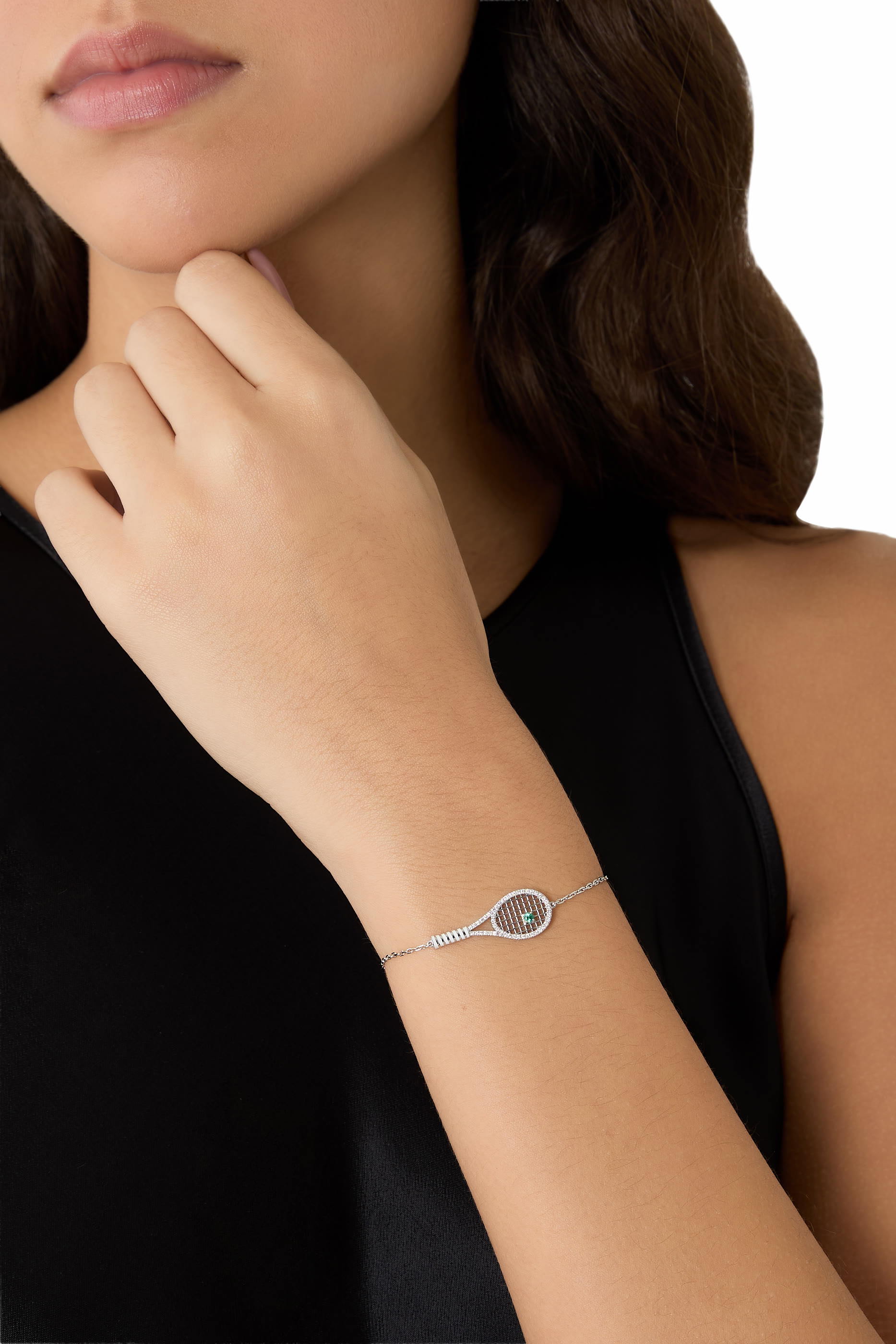 Tennis Racket Bracelet, 18k Yellow Gold & Diamonds