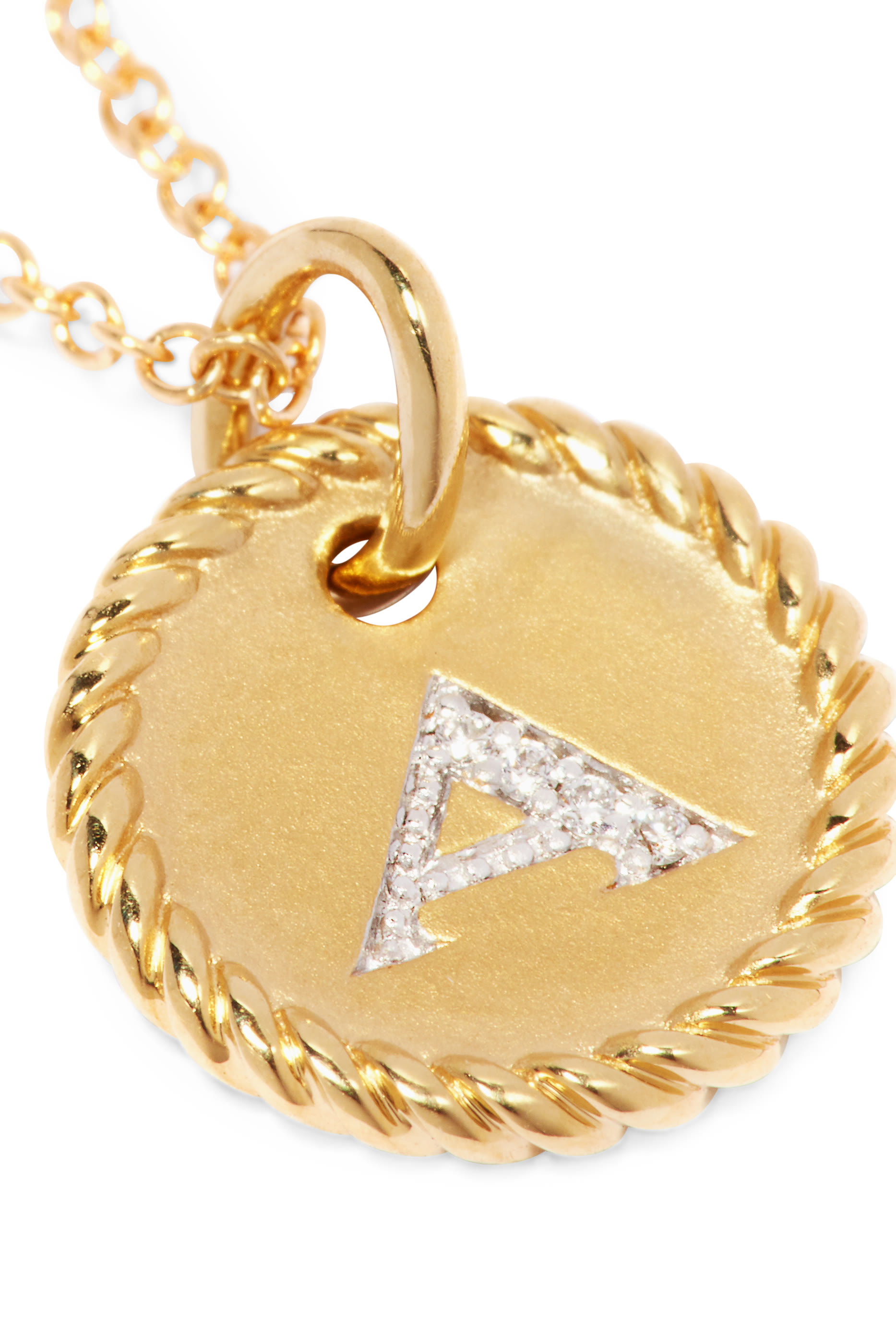 Initial Charm Necklace with Diamonds