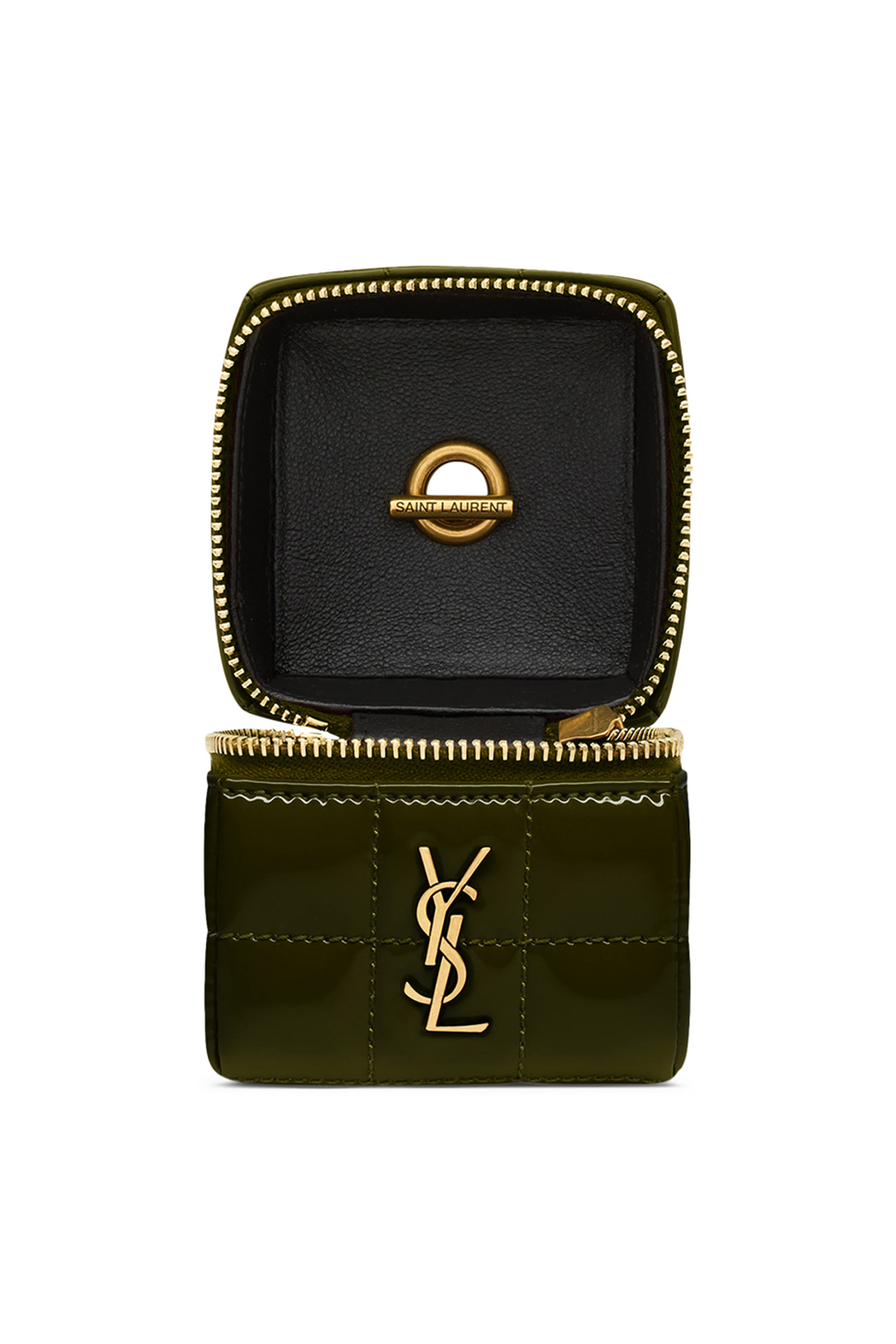 Cassandre Matelassé Carré Mini Cube in Patent Leather