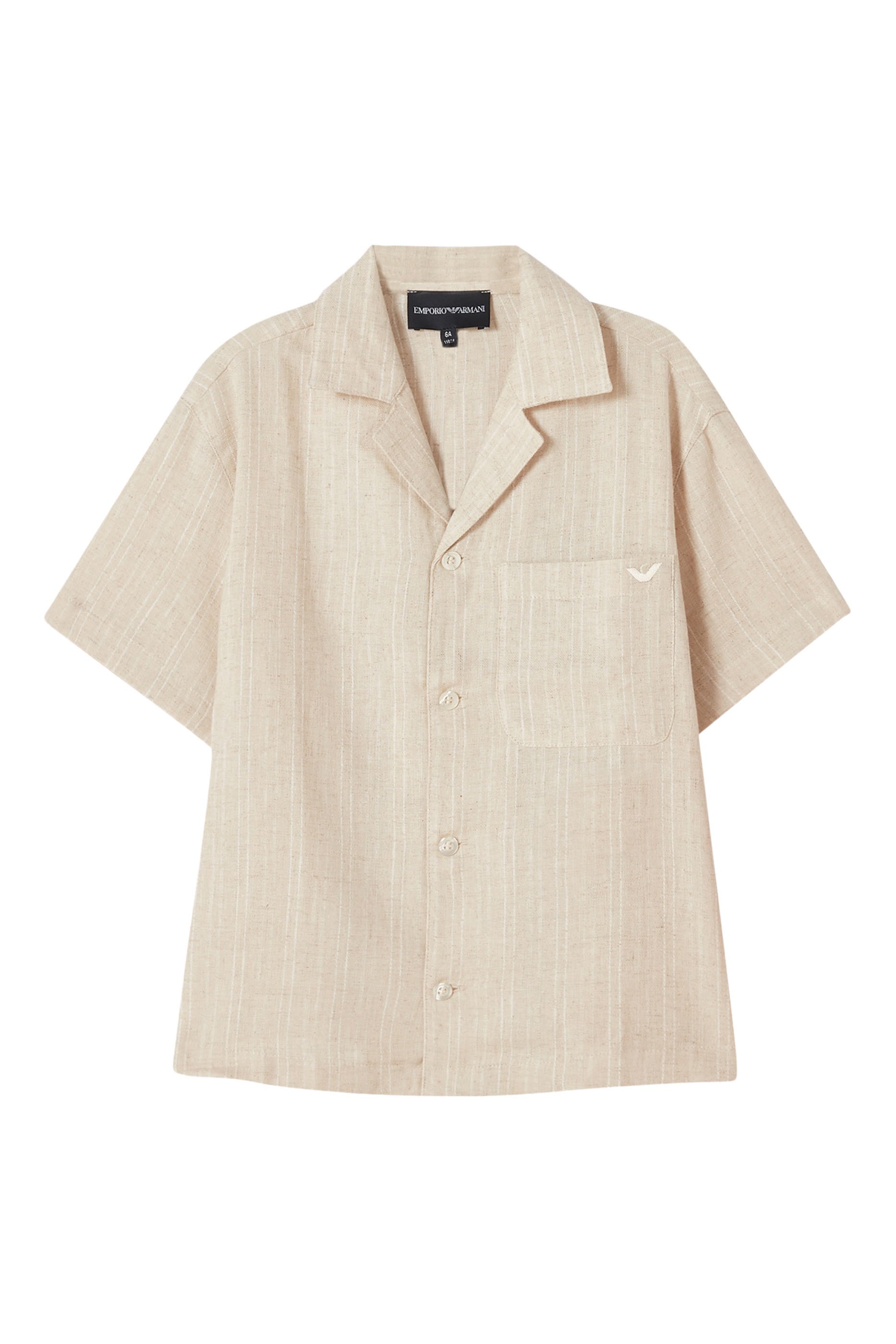 Kids Stripe Jacquard Linen-Blend Shirt
