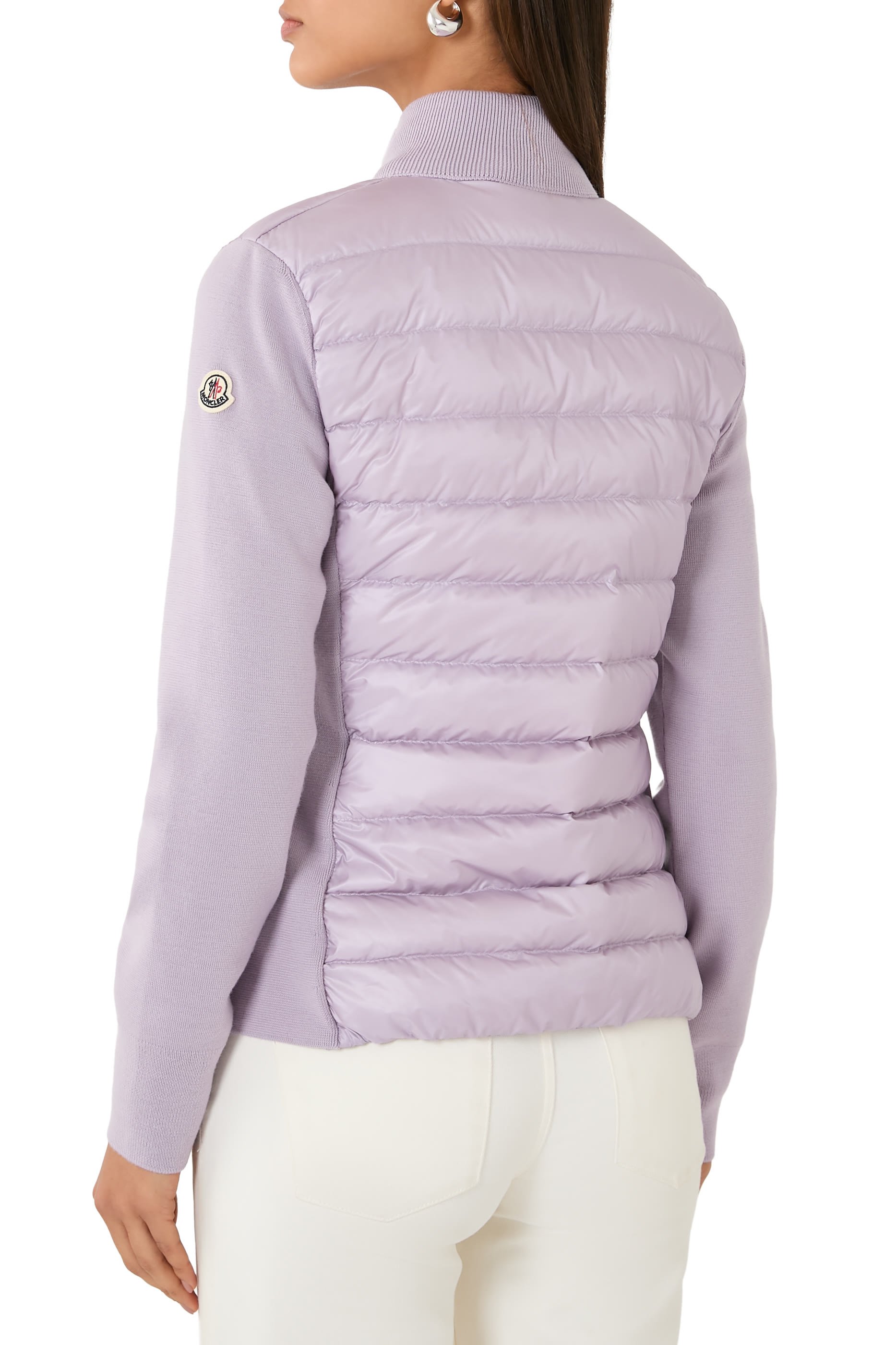  Padded Wool Zip-Up Cardigan