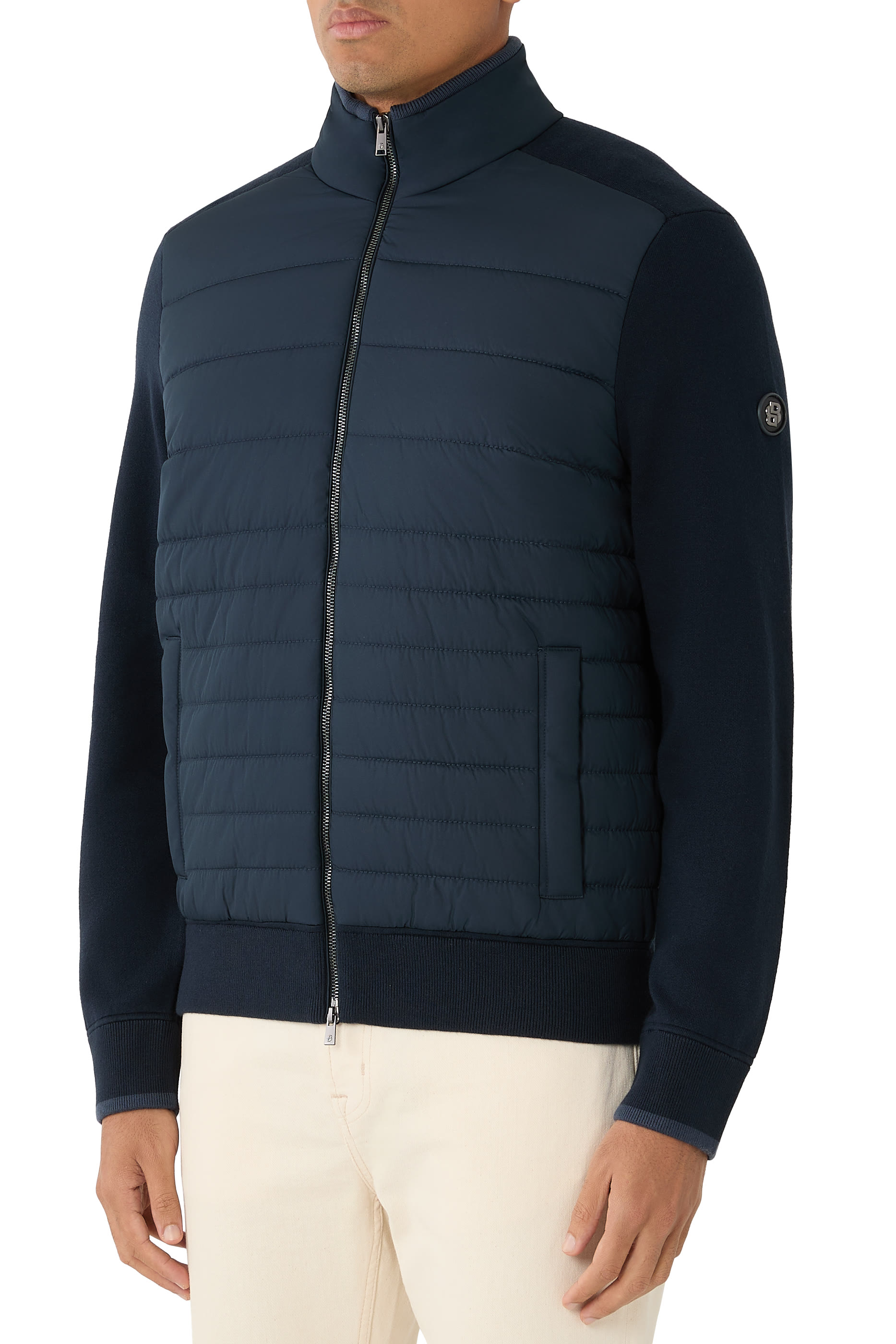 H-Facente Padded Front Zip-Up Jacket