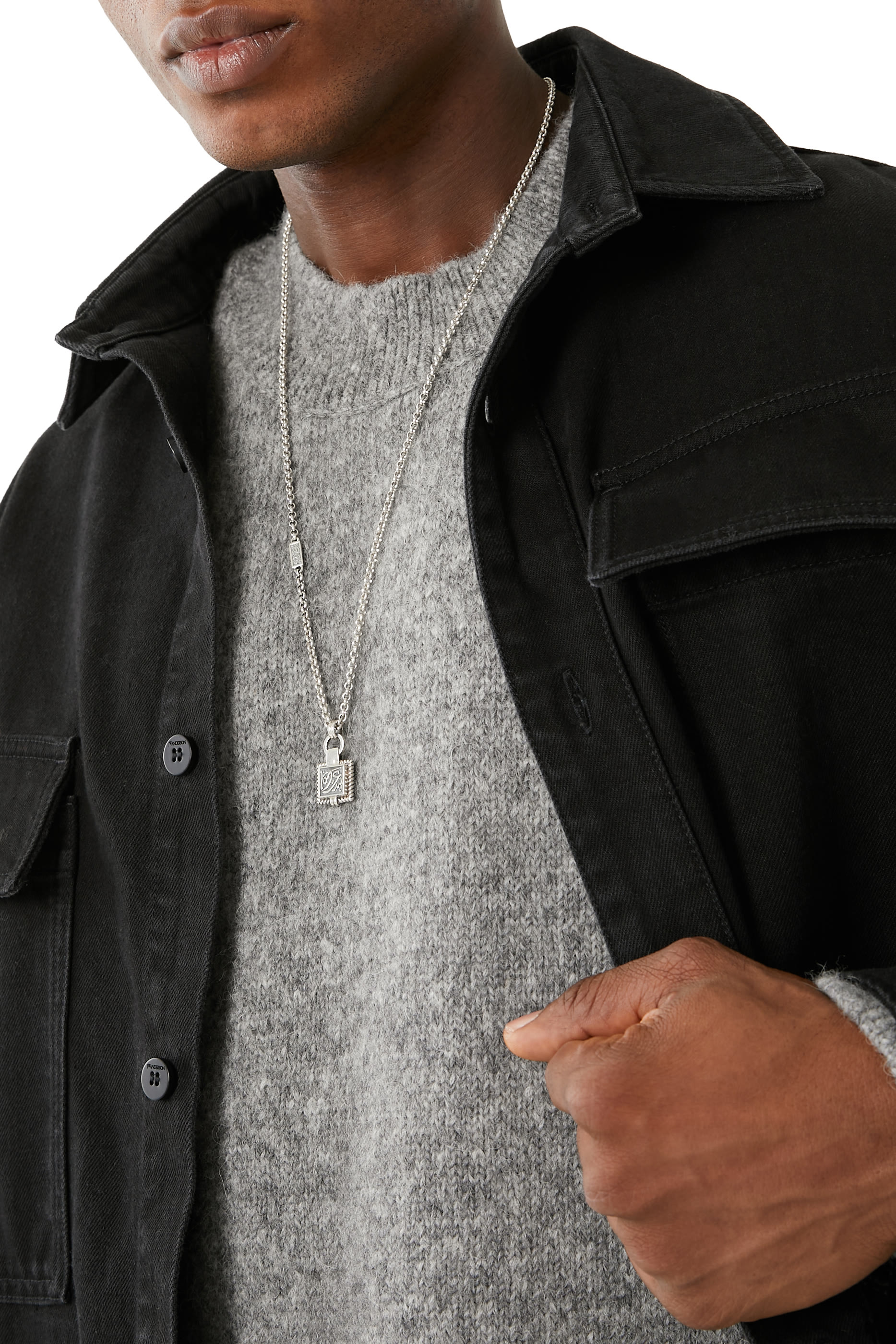 Calligraphy Necklace, Sterling Silver