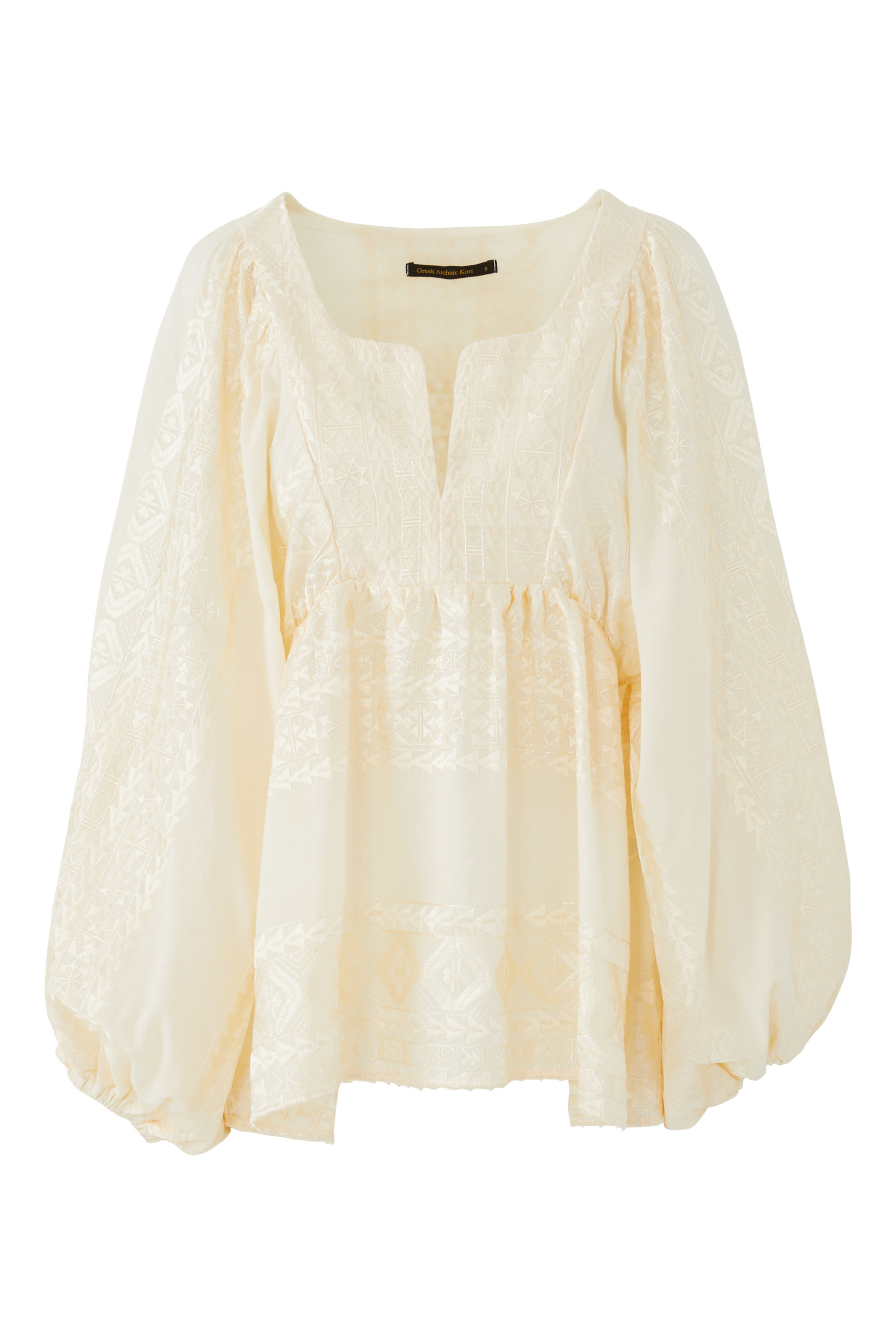 Embroidered Baloon Sleeve Top