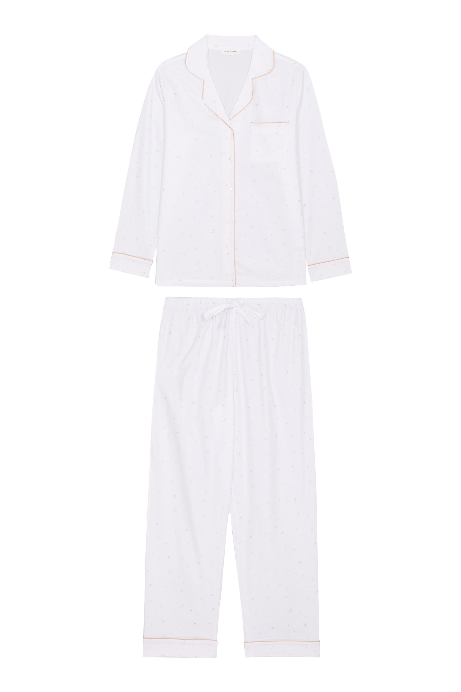 Scattered Star Print Brushed Organic Cotton Classic Pajama Set 