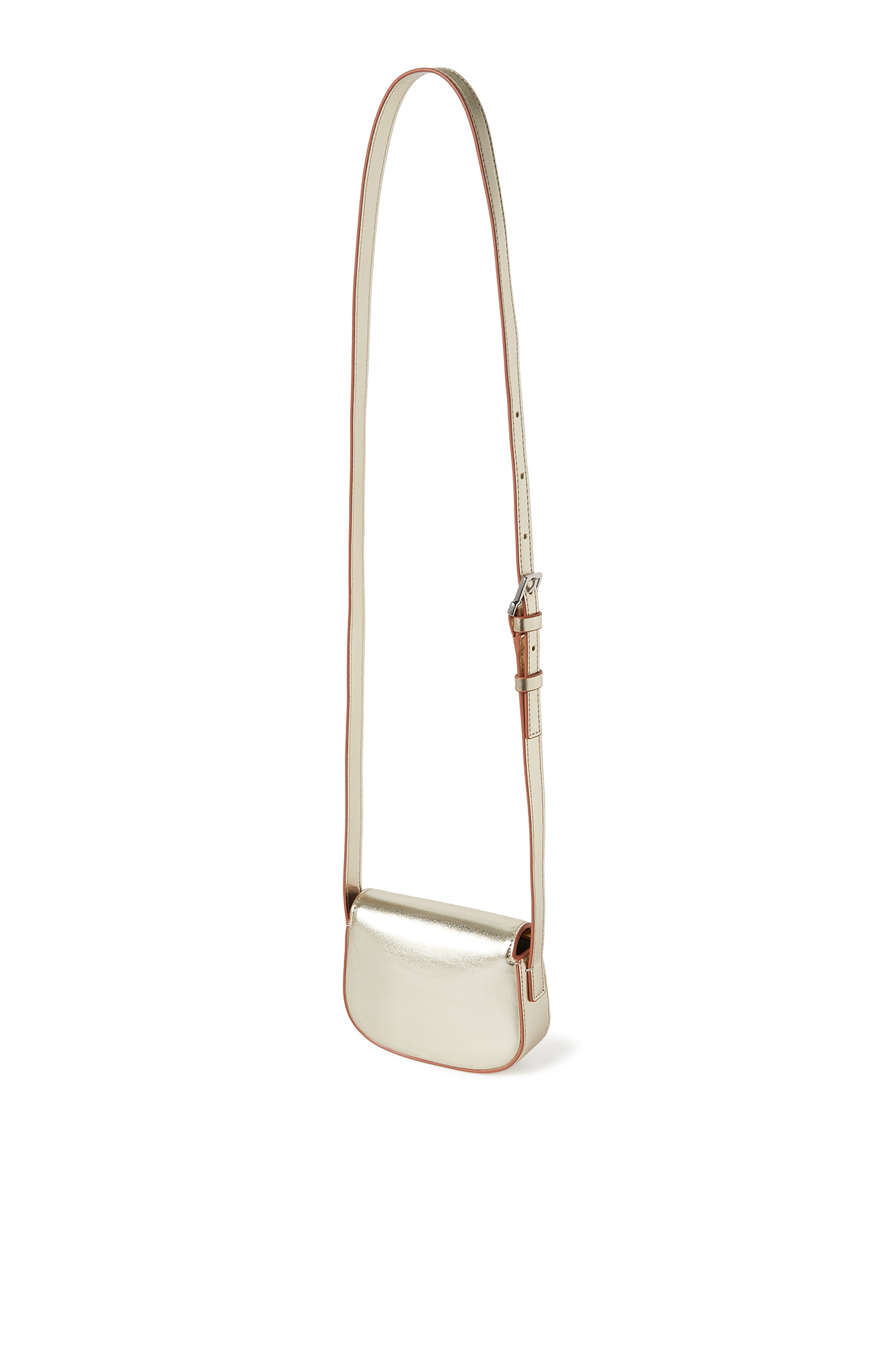 Kids Laminated Leather Logo Crossbody Bag 