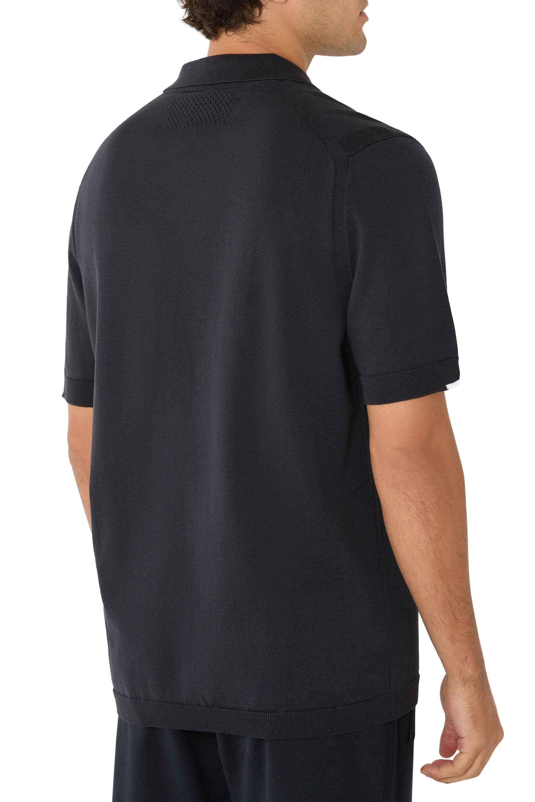 Zip-Neck Knit Polo Sweater