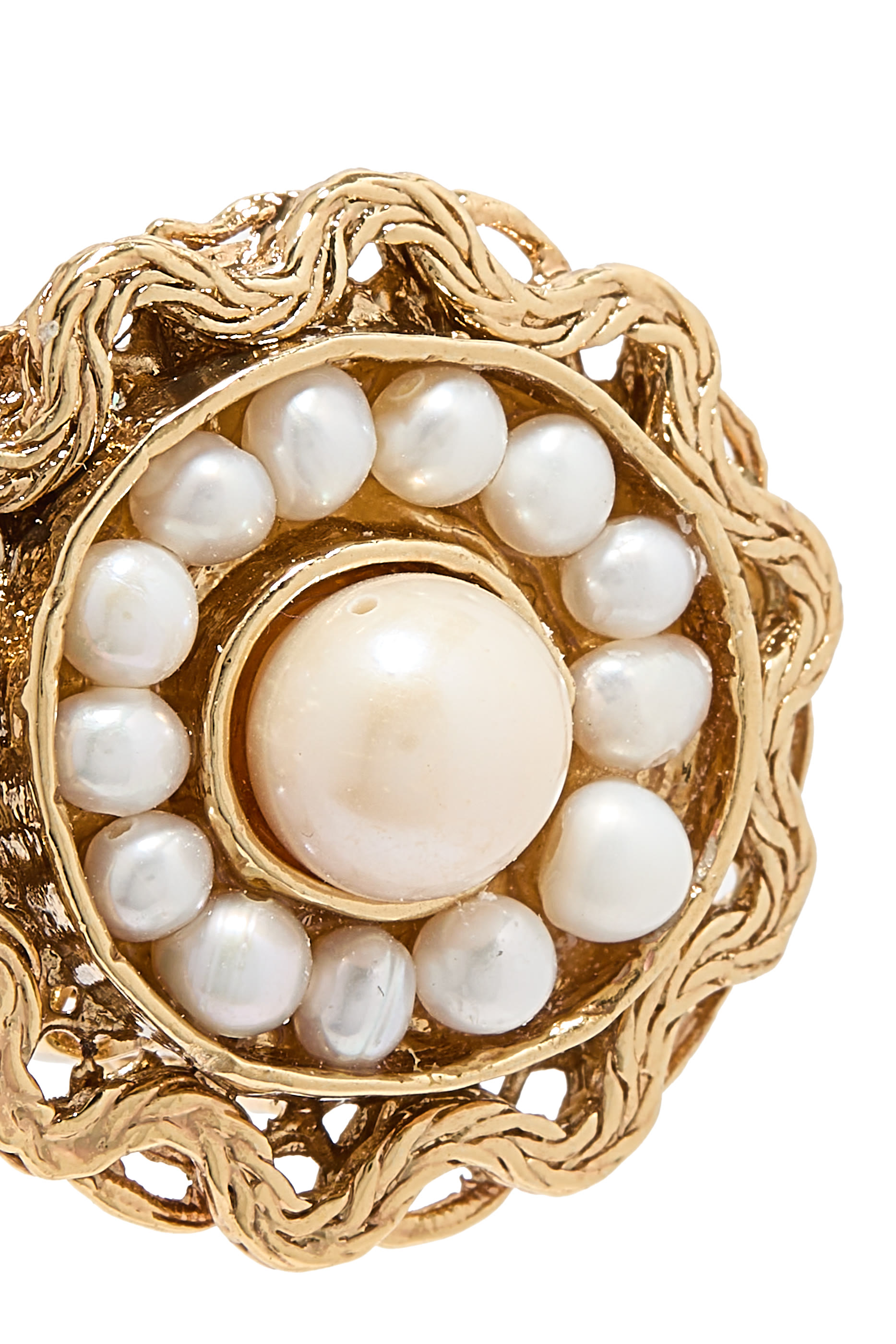  Leonie Earrings, Gold-Plated Brass & Pearls