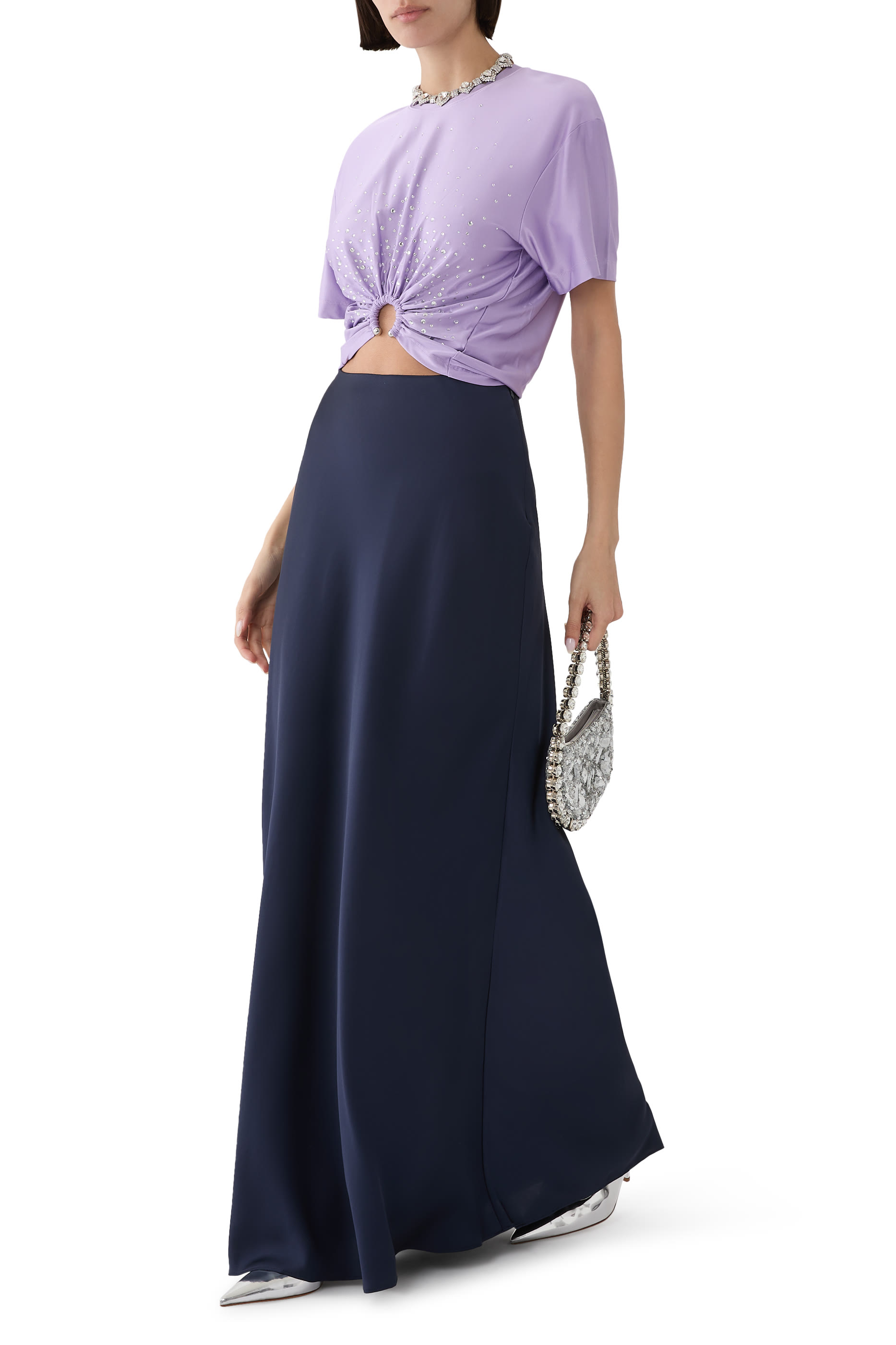 Crystal Embellished Piercing T-shirt