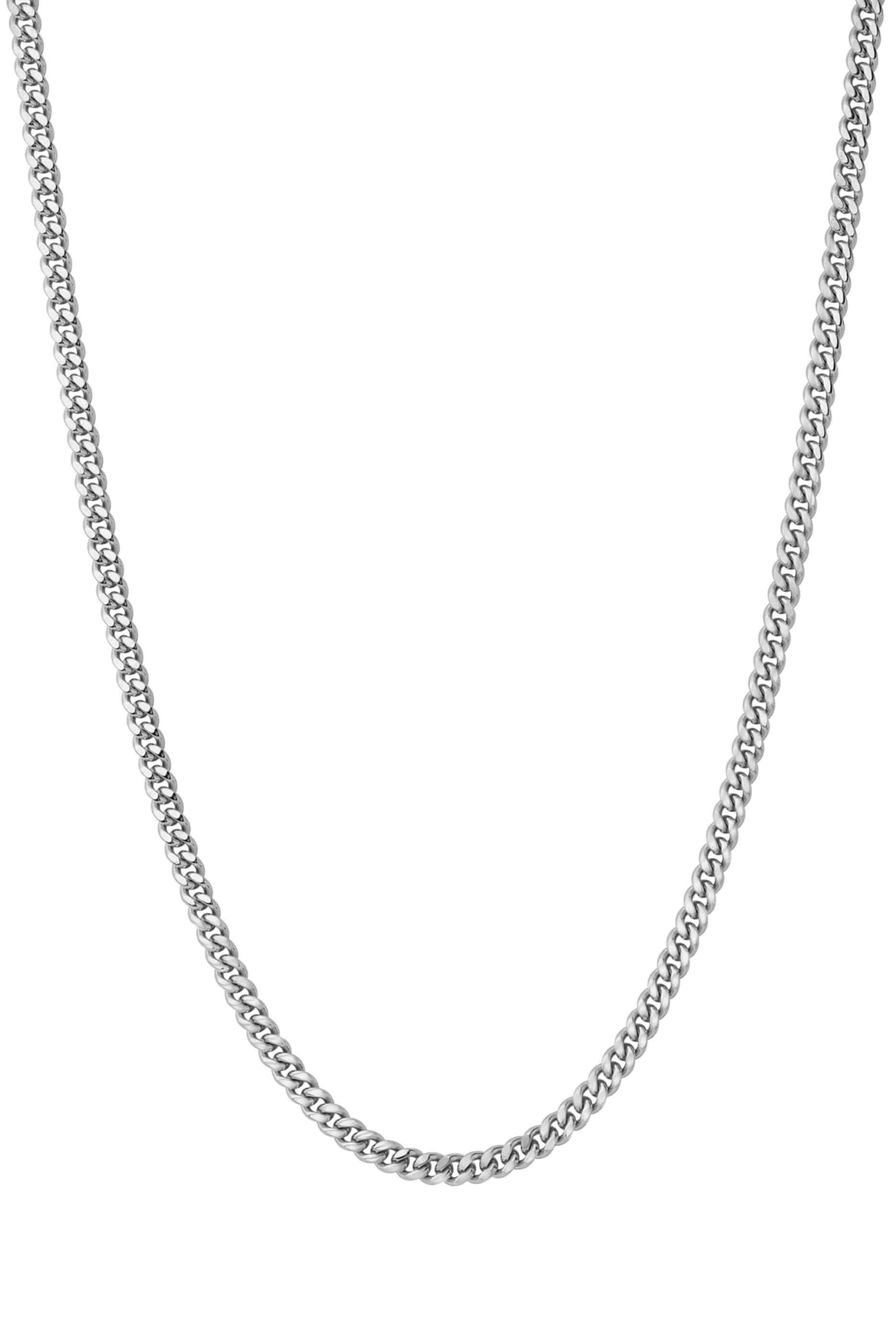 Ira Chain Necklace, Rhodium Plated Sterling Silver