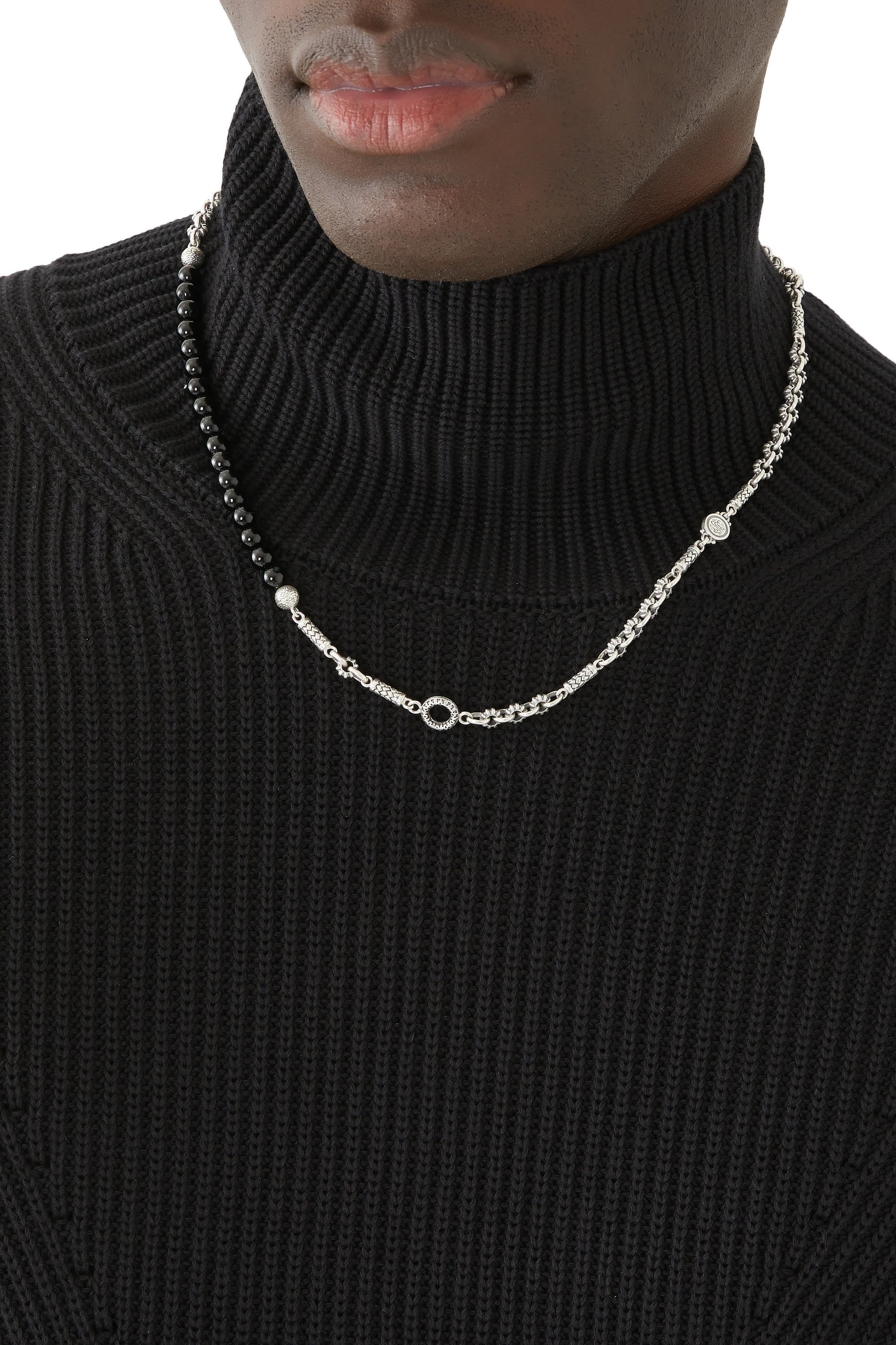 Multi-Way Contentment Necklace, Silver & Onyx