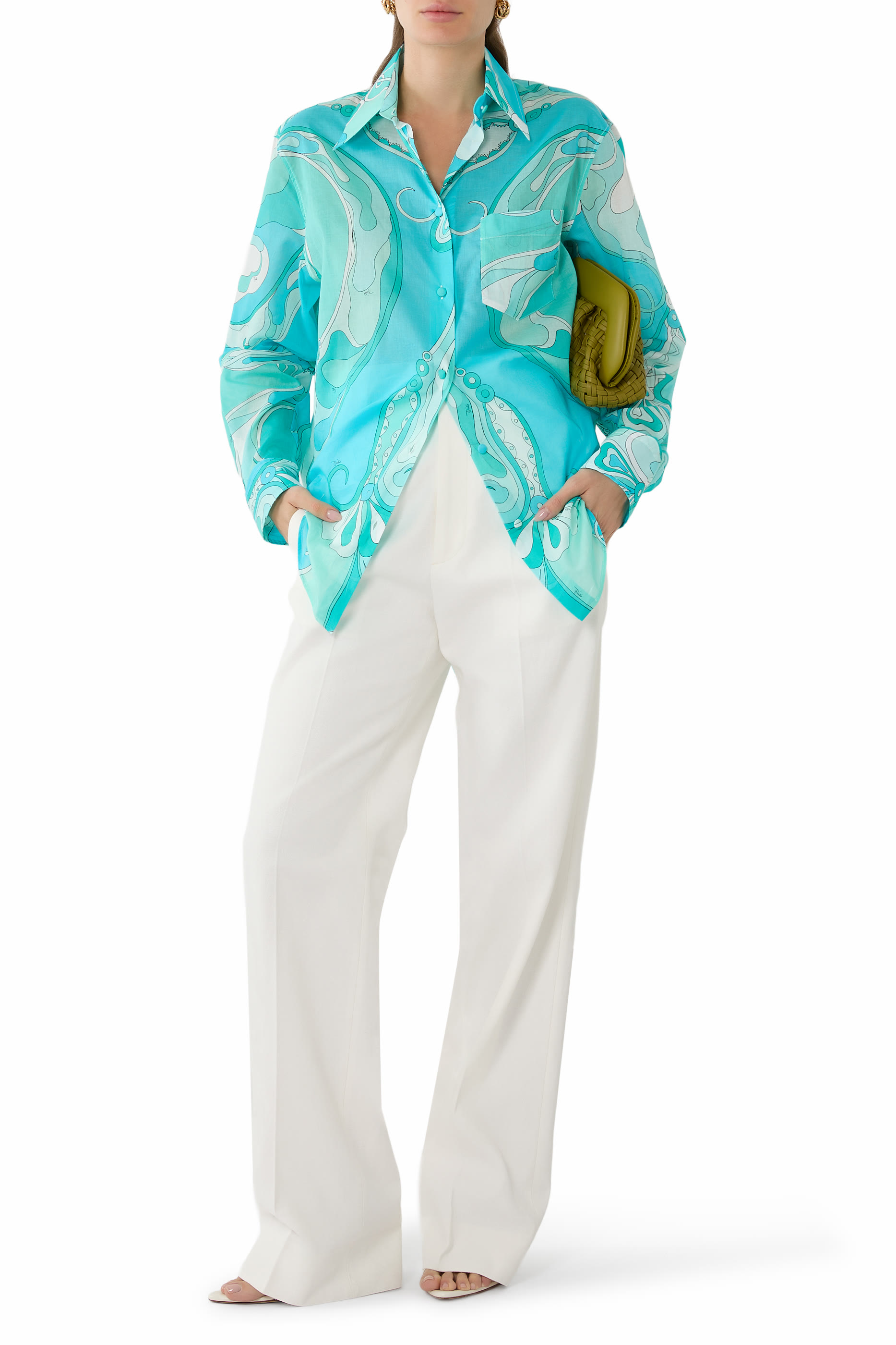 Orchidee Print Cotton Shirt