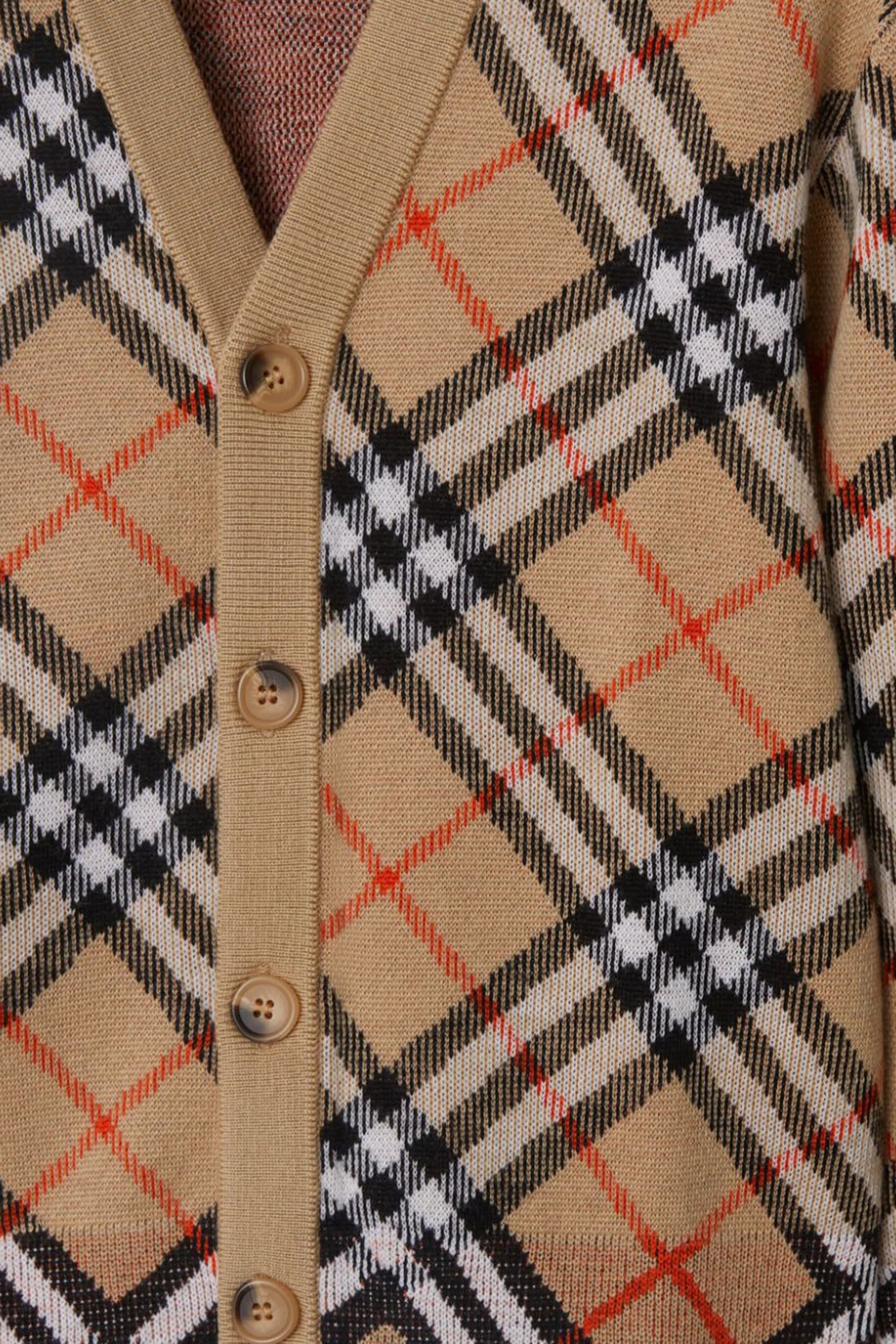 Kids Check Wool Cardigan