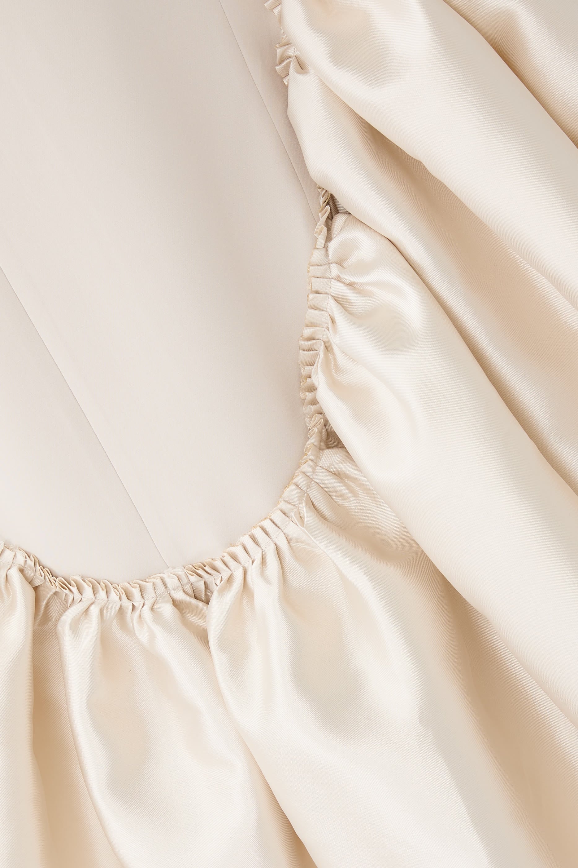 Off-Shoulder Slim Cut Crepe Gown With Asymmetrical Trumpet Mikado Skirt