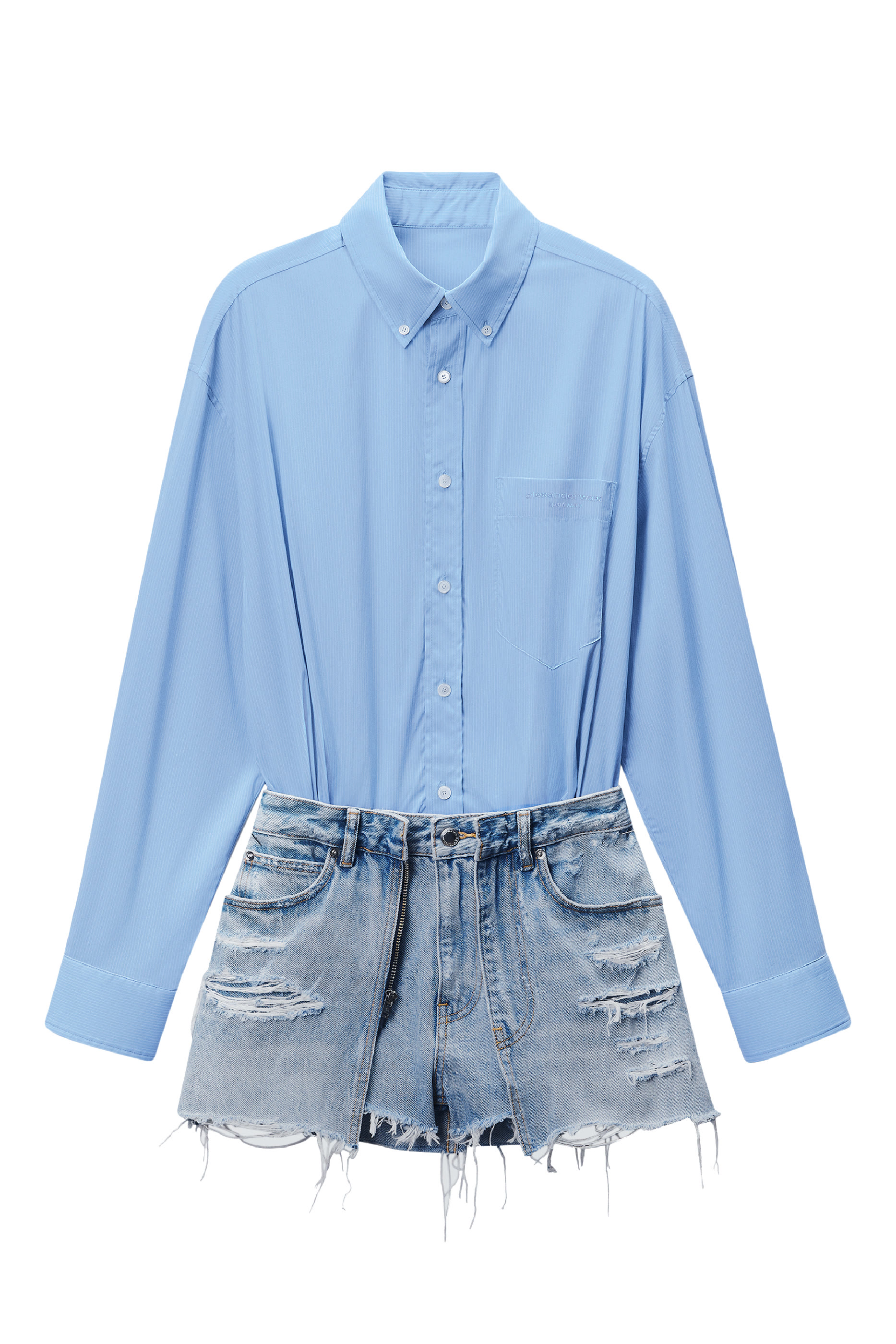 Prestyled Button Down Skort Romper