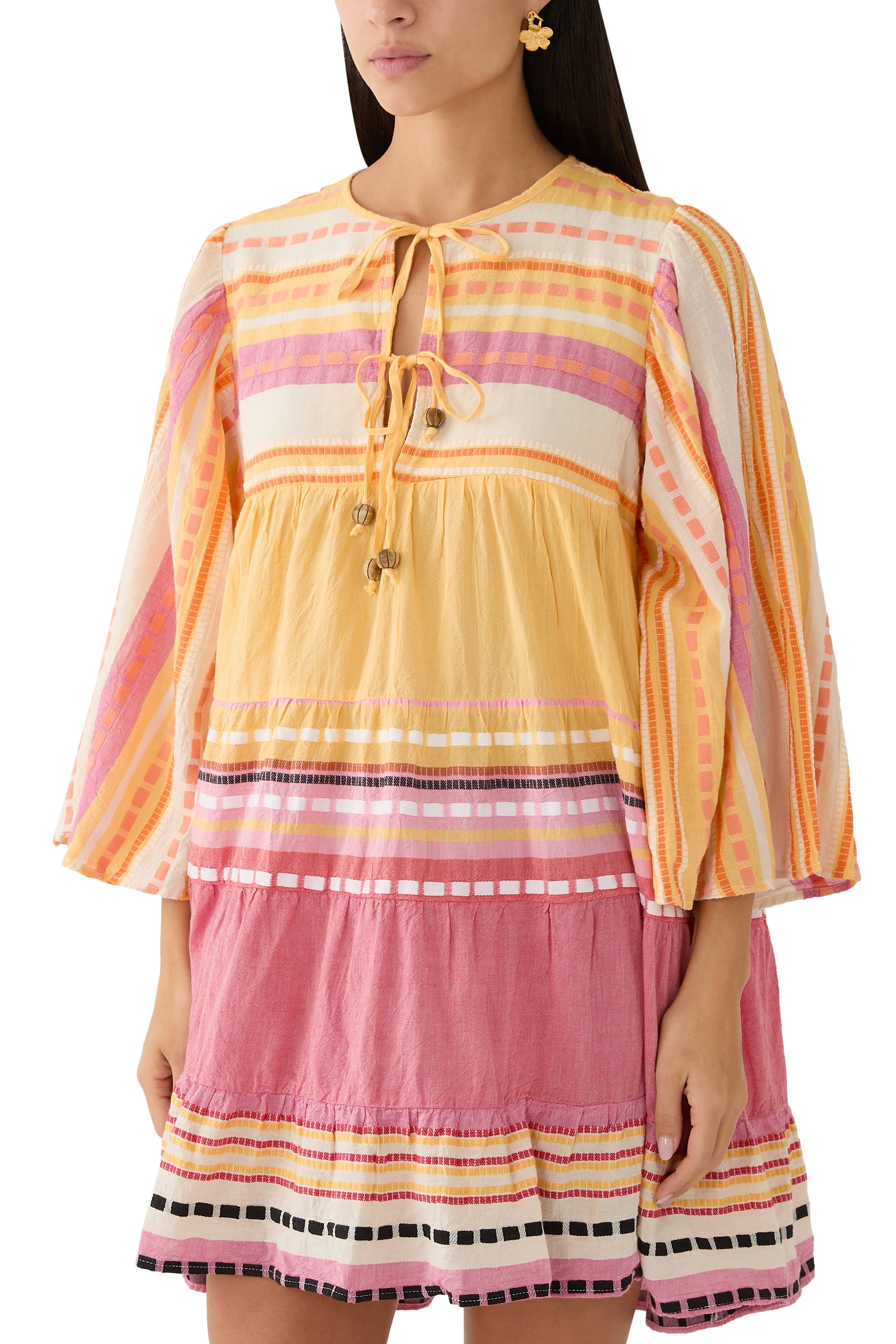 Zakar Striped Long Sleeve Mini Dress