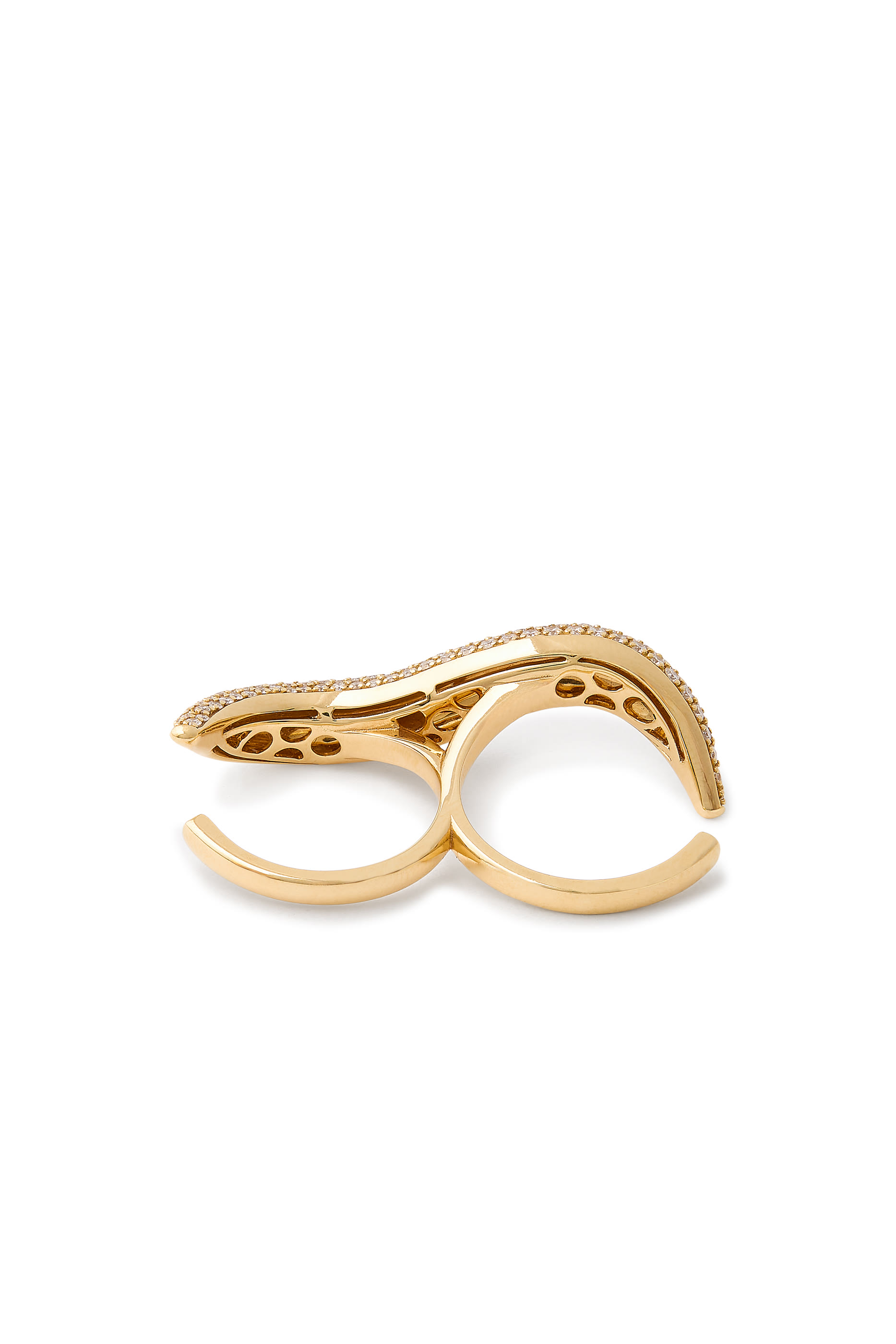 The Scattered Diamond Roller Ring, 18k Yellow Gold & Diamonds